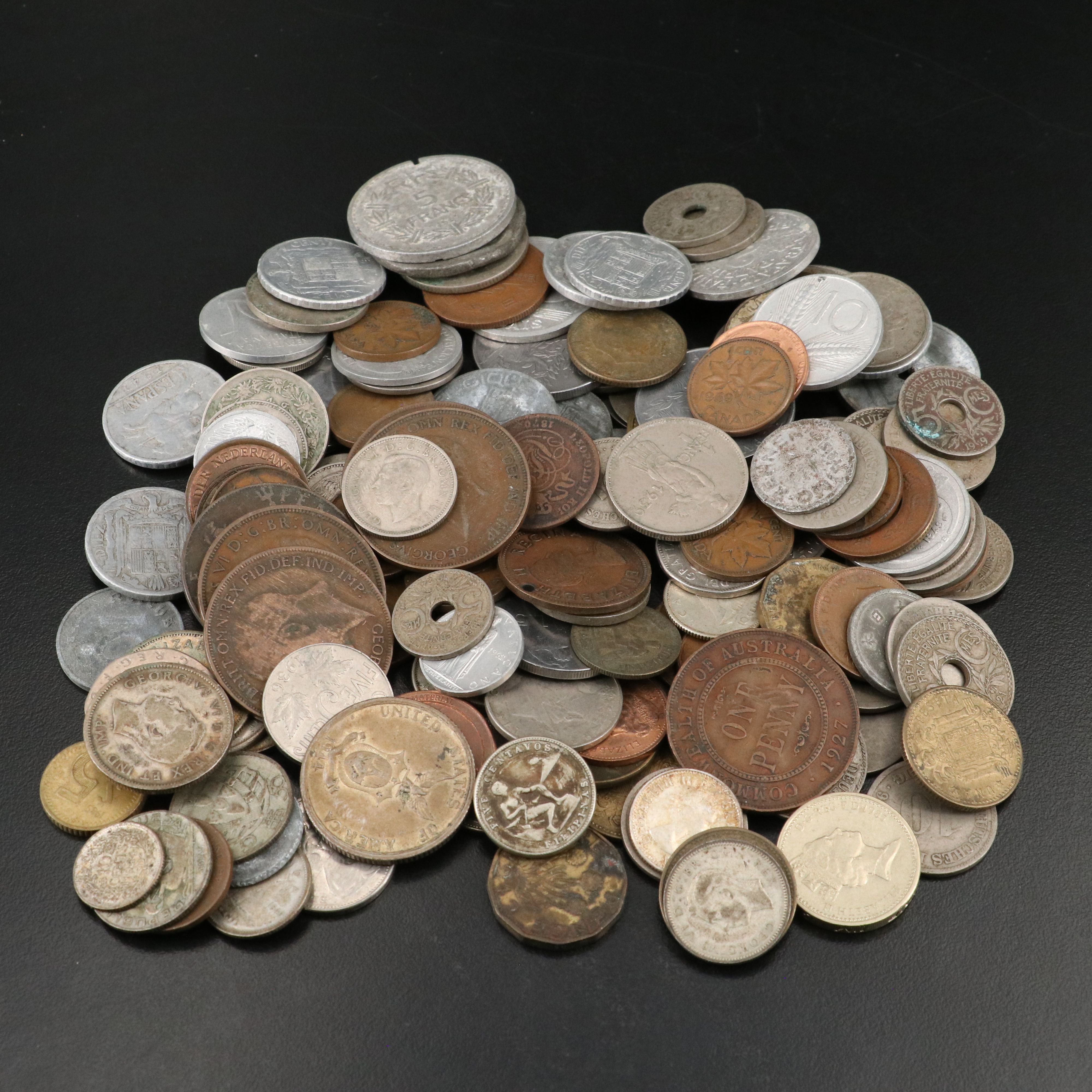 Collection of U.S. and Foreign Coins and Currency with Some Silver