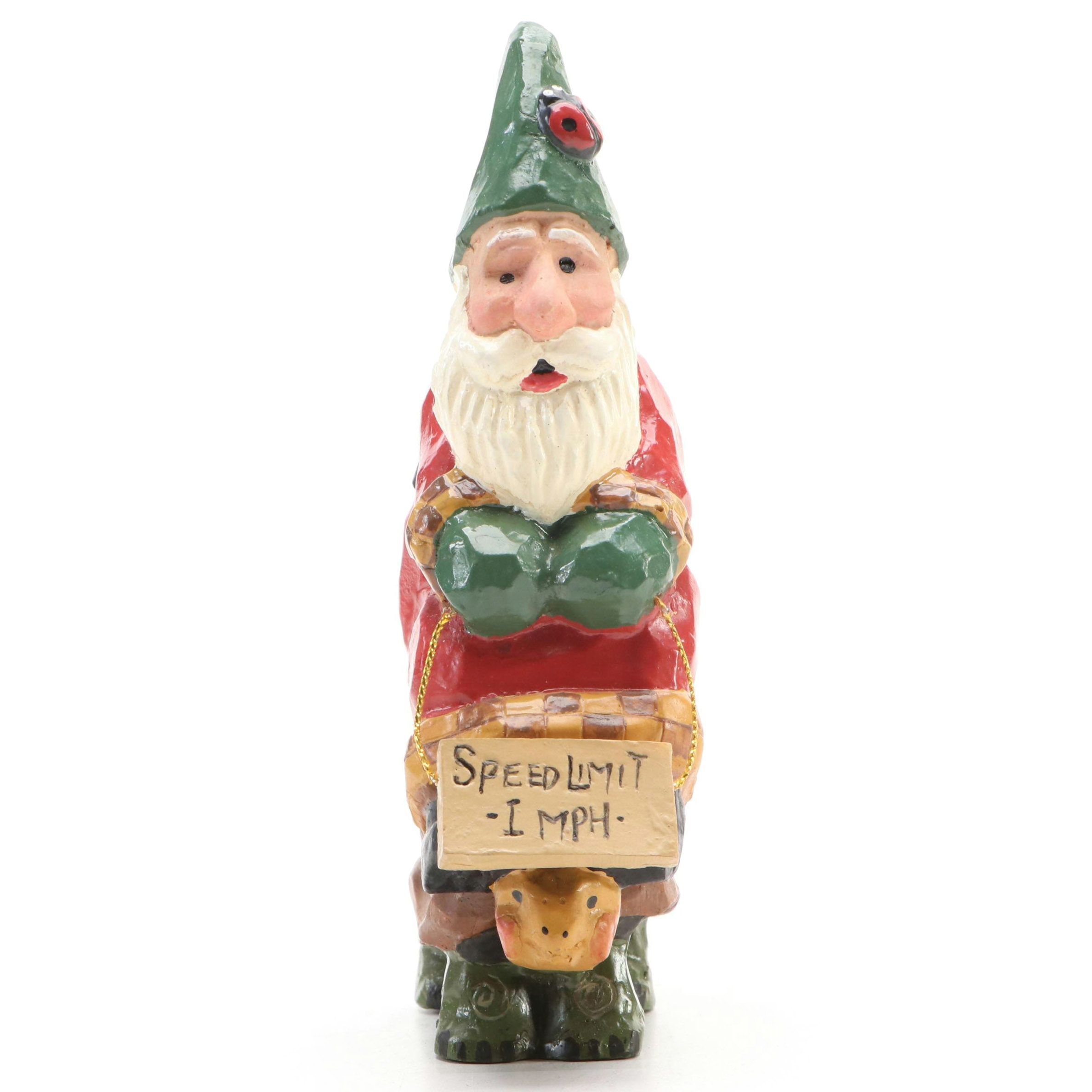 House of Hatten Inc. Susan M Smith Composite Santa on Turtle Figurine