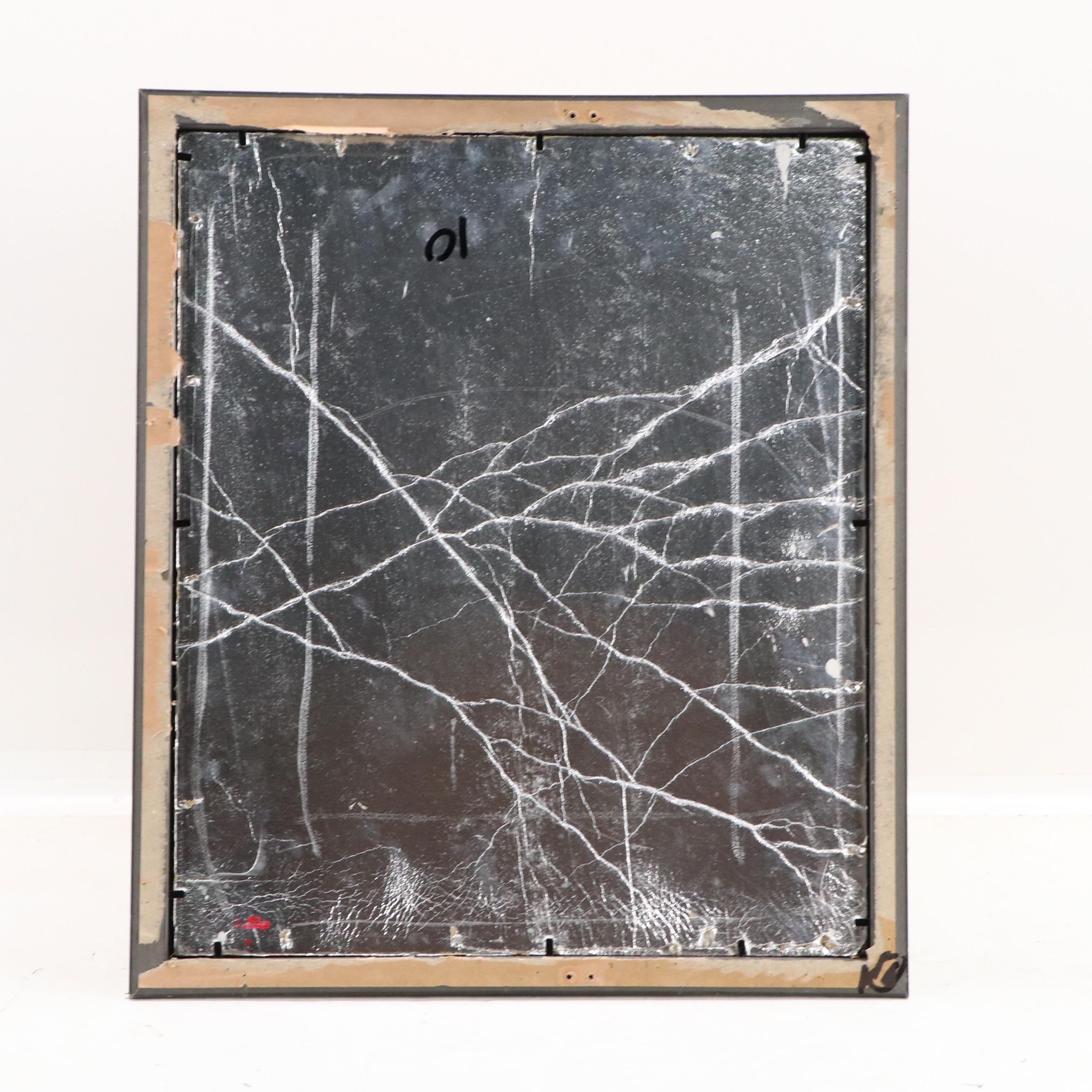 Peter Keil Abstract Portrait Acrylic Painting, Late 20th Century