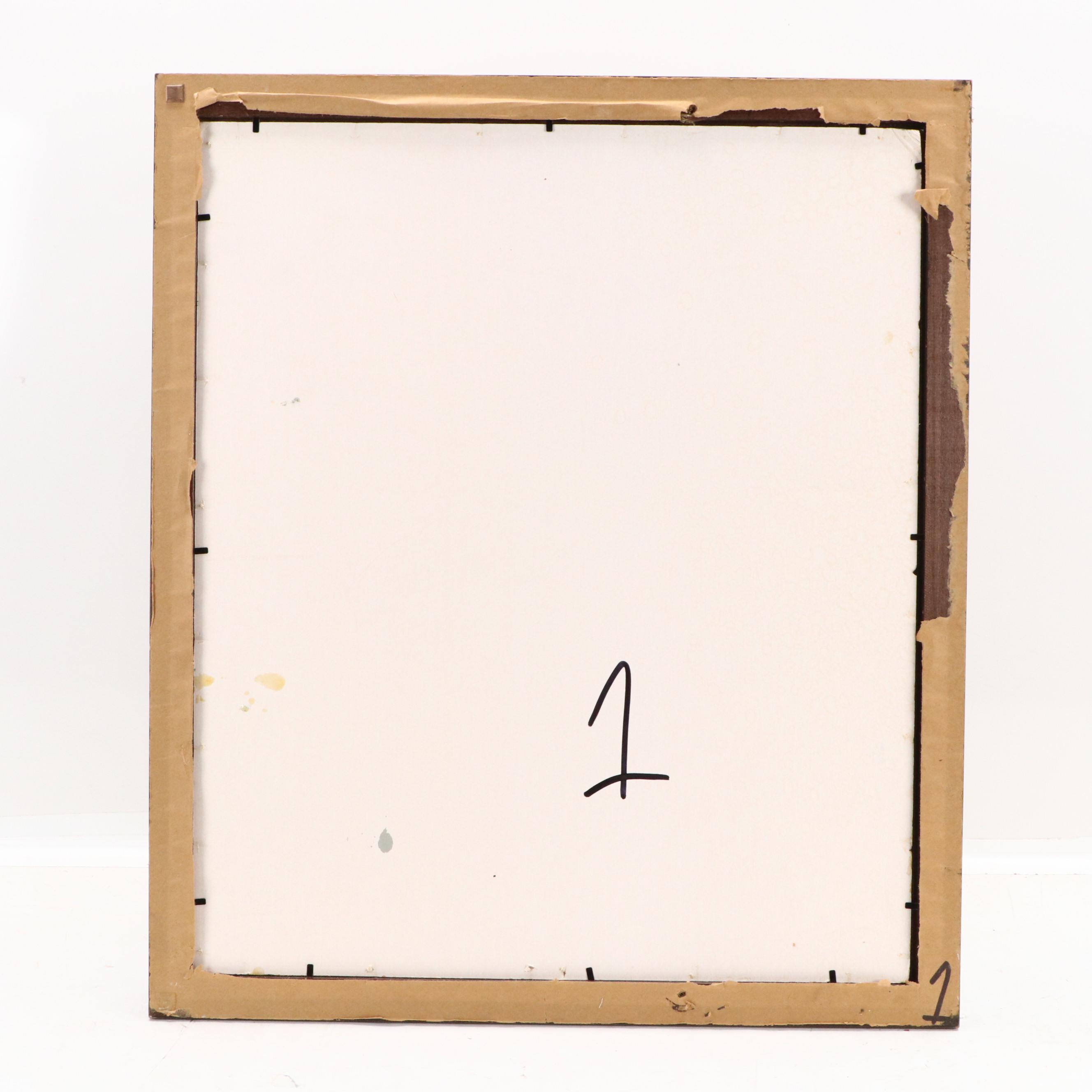 Peter Keil Abstract Portrait Acrylic Painting, Late 20th Century