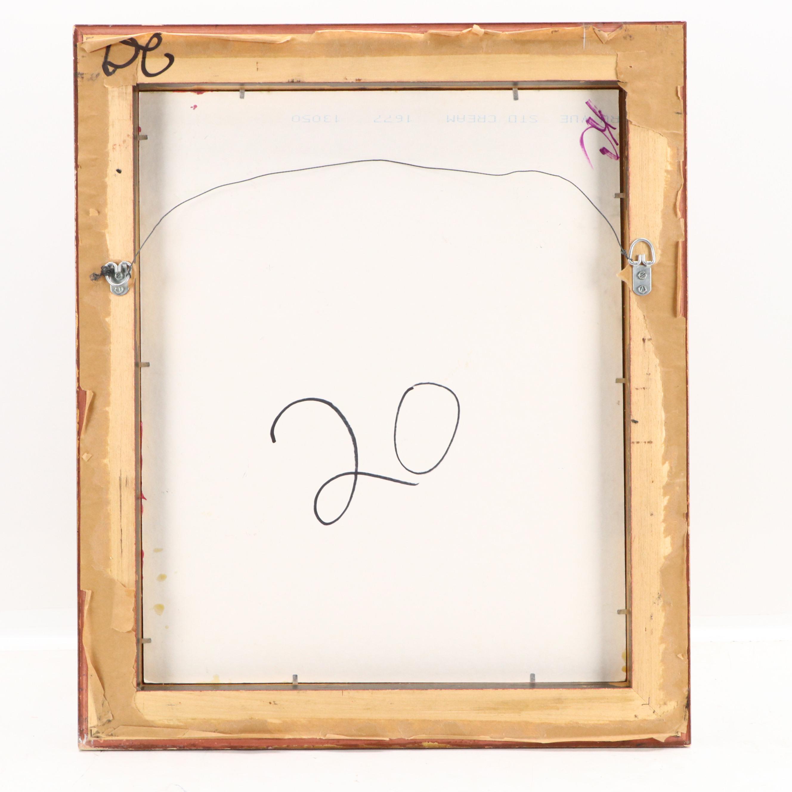 Peter Keil Abstract Portrait Acrylic Painting, Late 20th Century