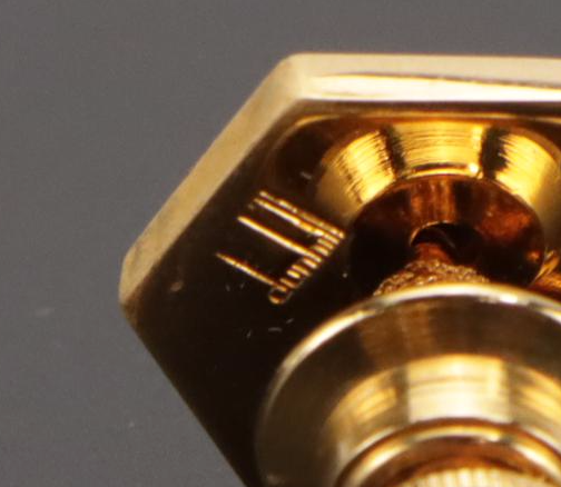 Dunhill Gold Plate Logo Tie Tack with Chain