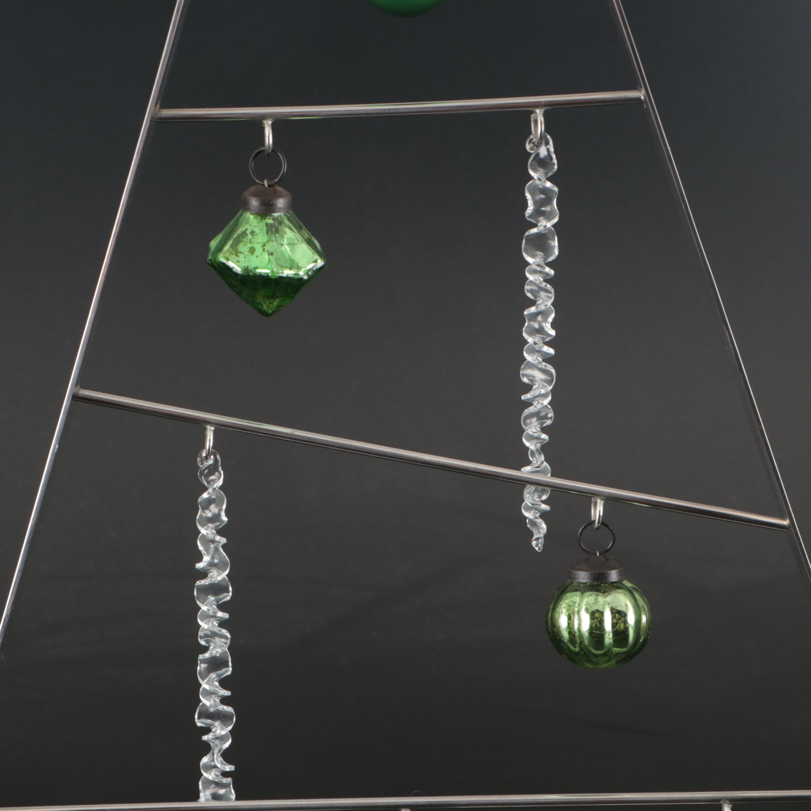 Crate & Barrel Christmas Tree with Hadeland Crystal and Glass Ornaments