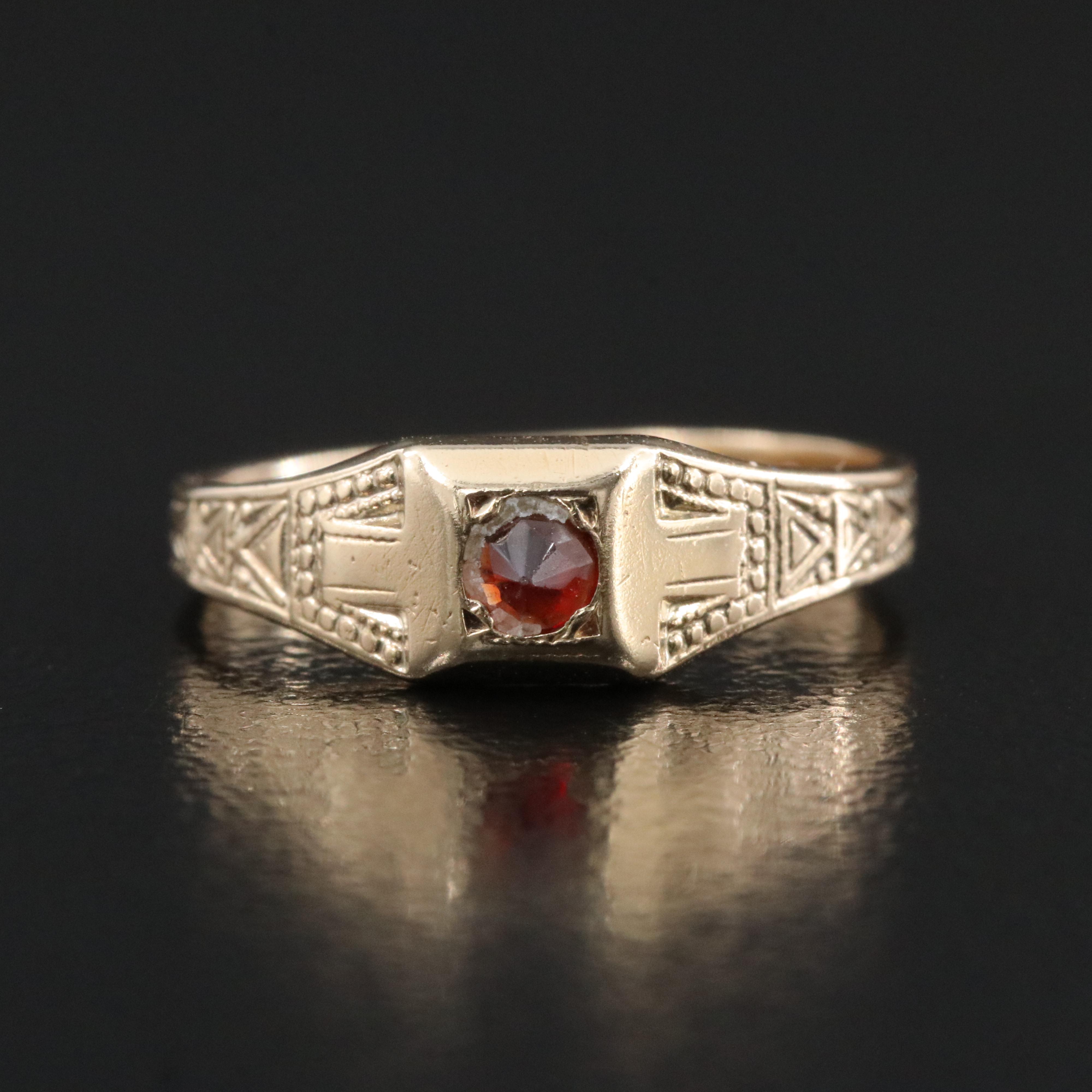 Ostby & Barton 10K Garnet RIng