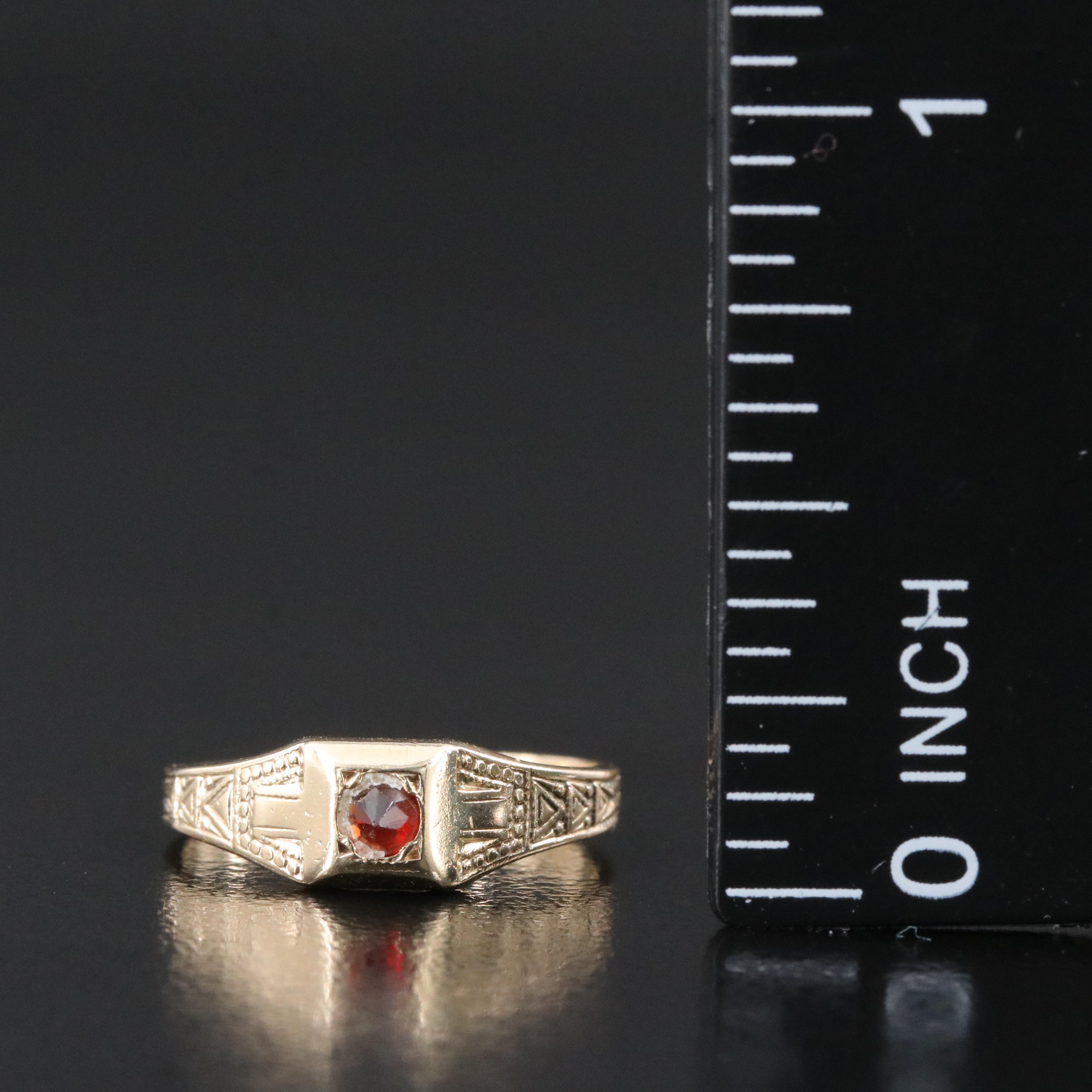 Ostby & Barton 10K Garnet RIng