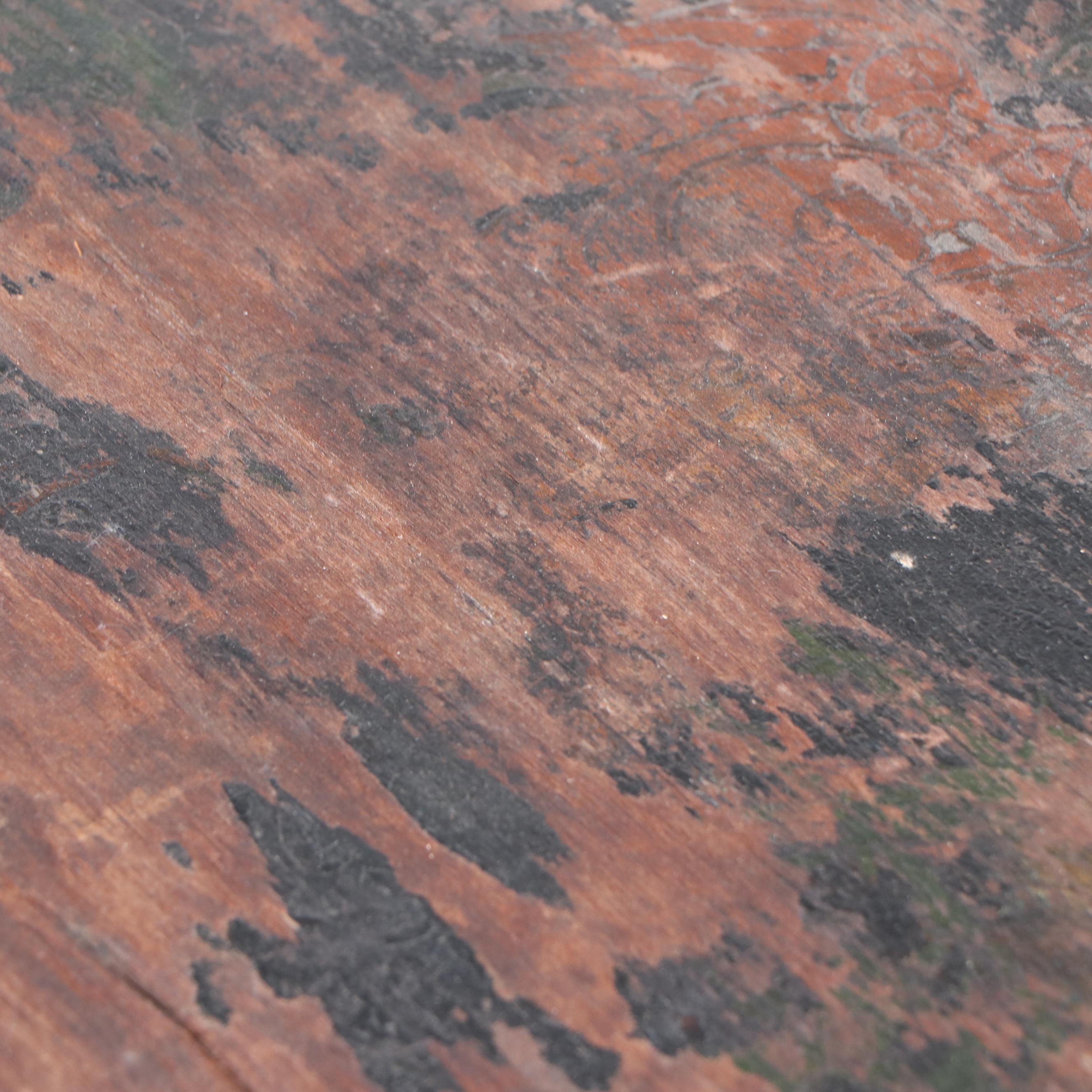 Victorian Paint-Decorated Wooden Flat Top Trunk, 19th Century
