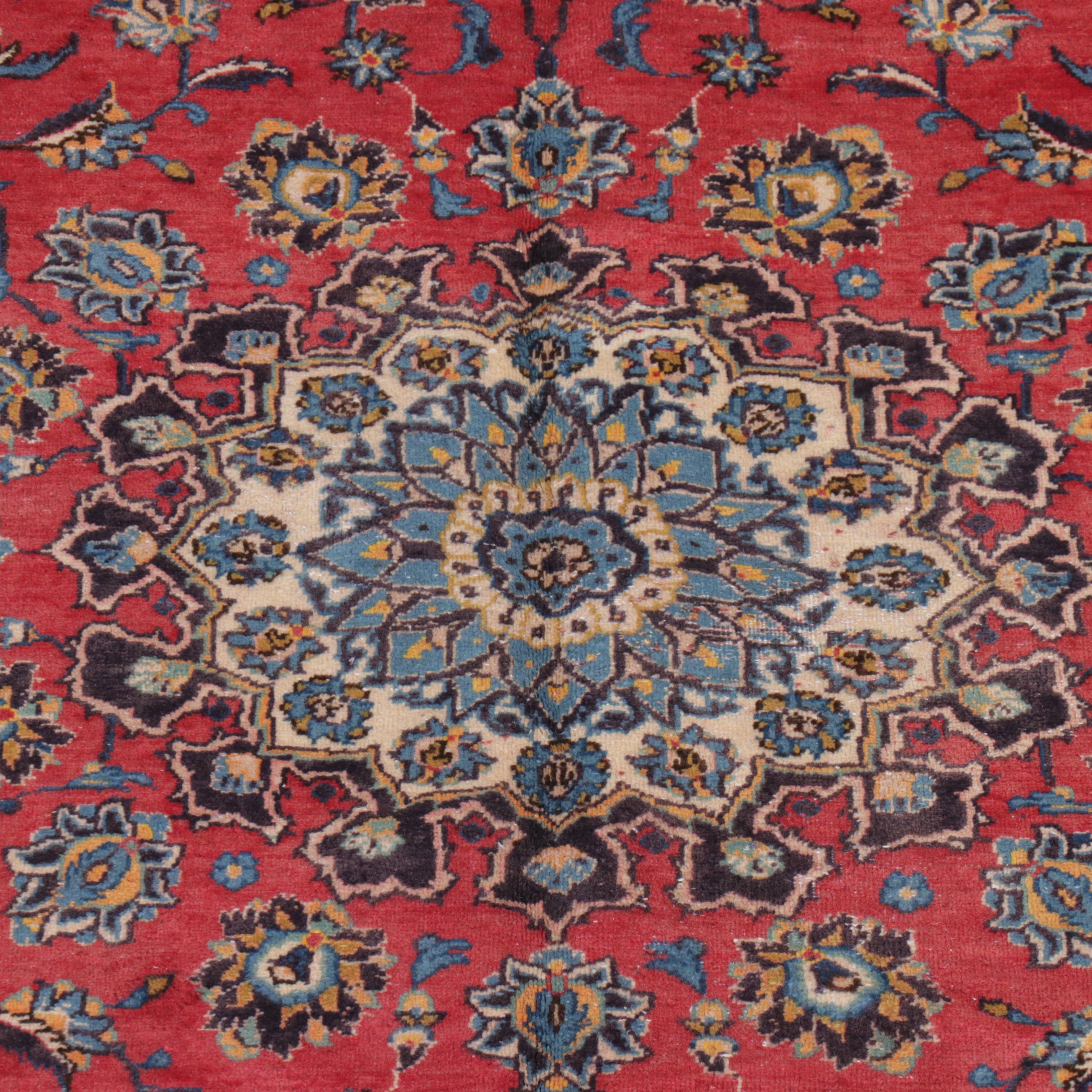 6'4 x 9'7 Hand-Knotted Persian Mashhad Area Rug