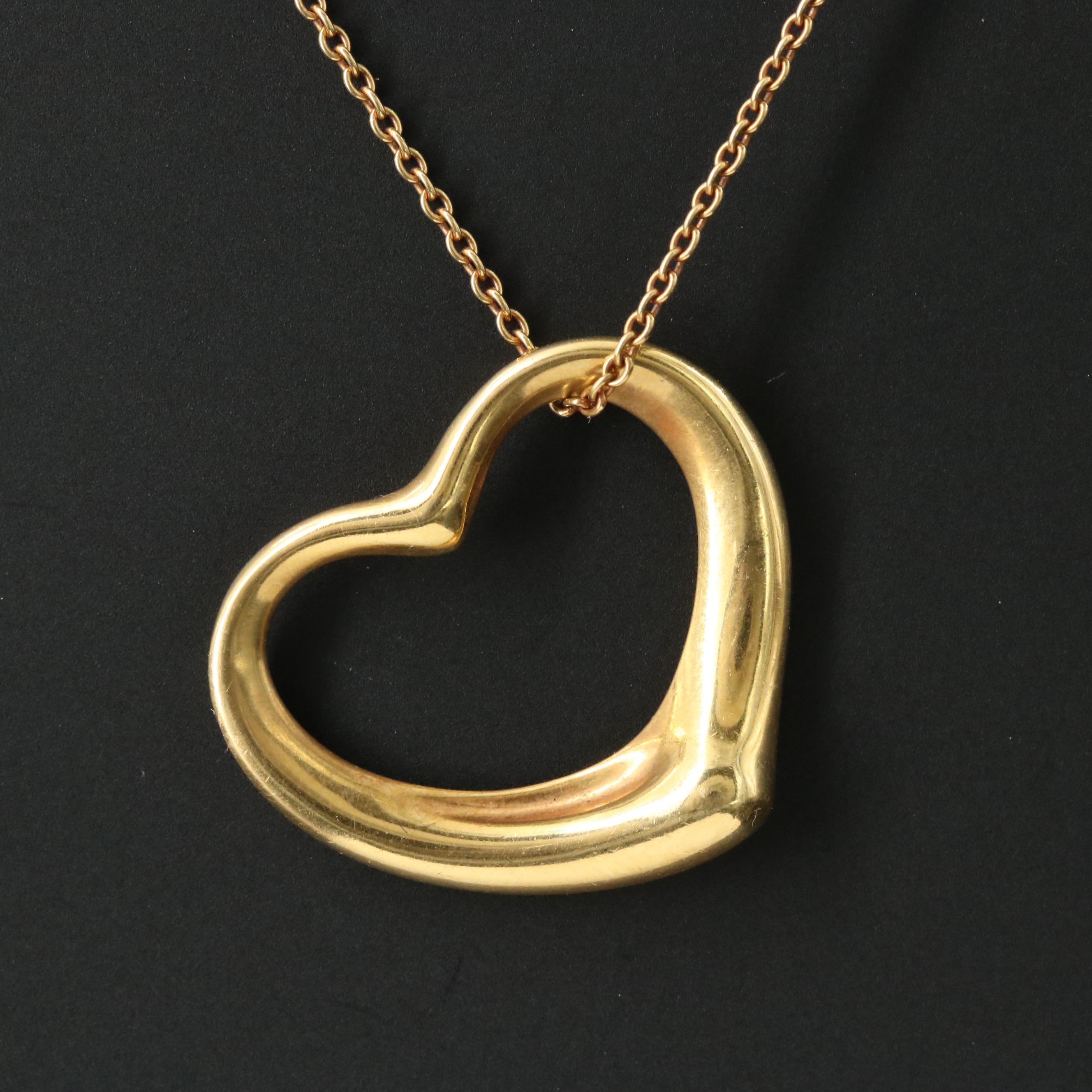 Elsa Peretti for Tiffany & Co. Open Heart 18K Pendant Necklace