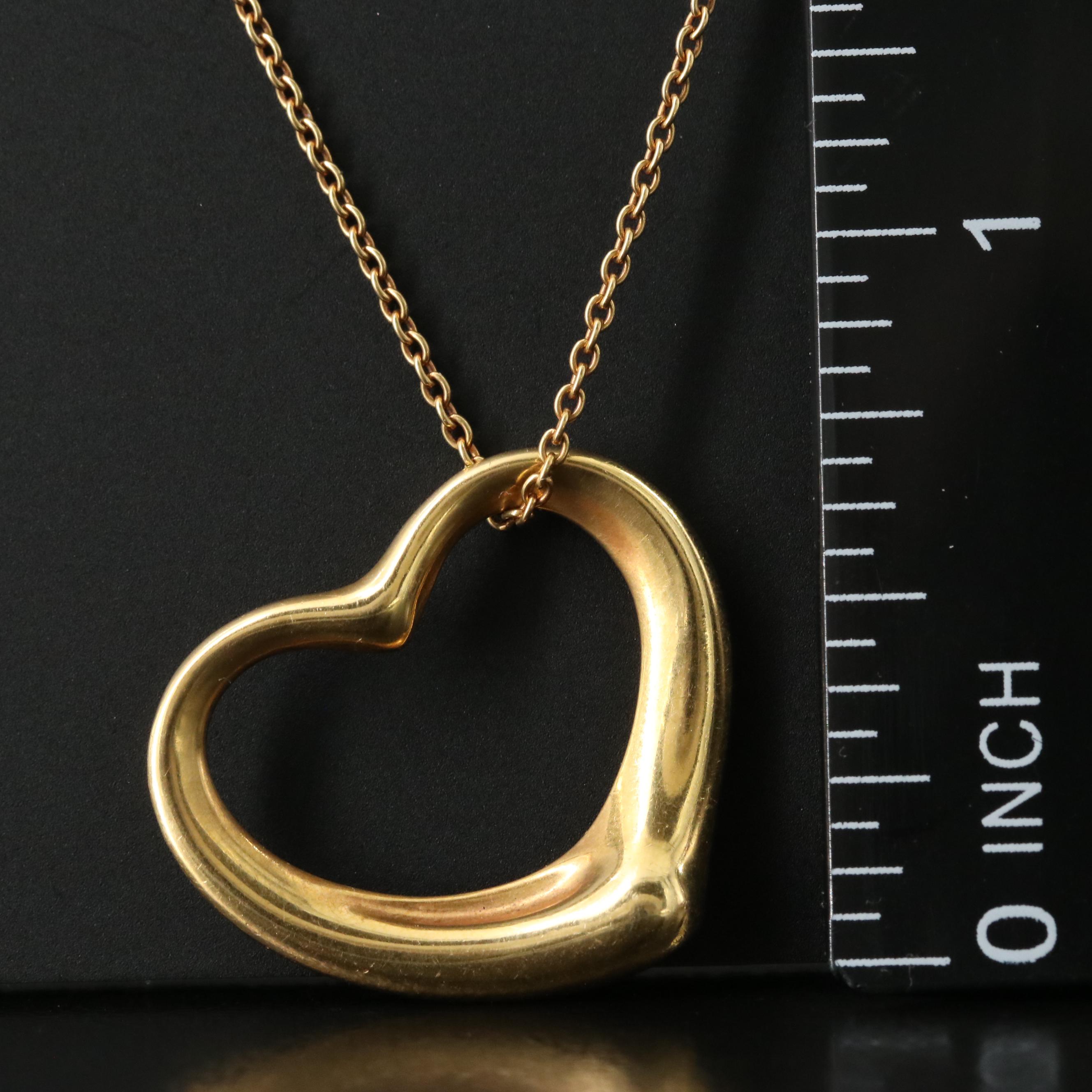 Elsa Peretti for Tiffany & Co. Open Heart 18K Pendant Necklace