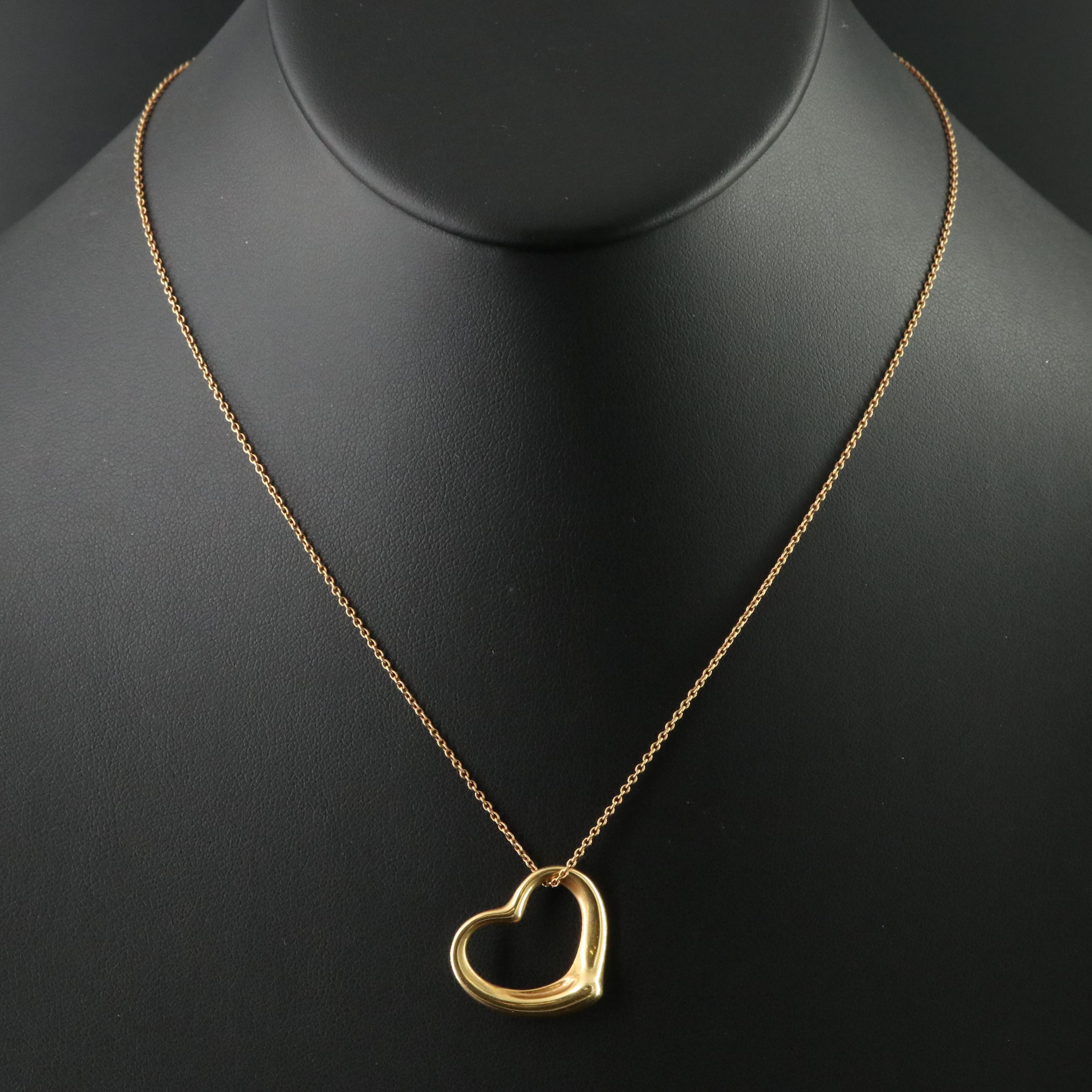 Elsa Peretti for Tiffany & Co. Open Heart 18K Pendant Necklace