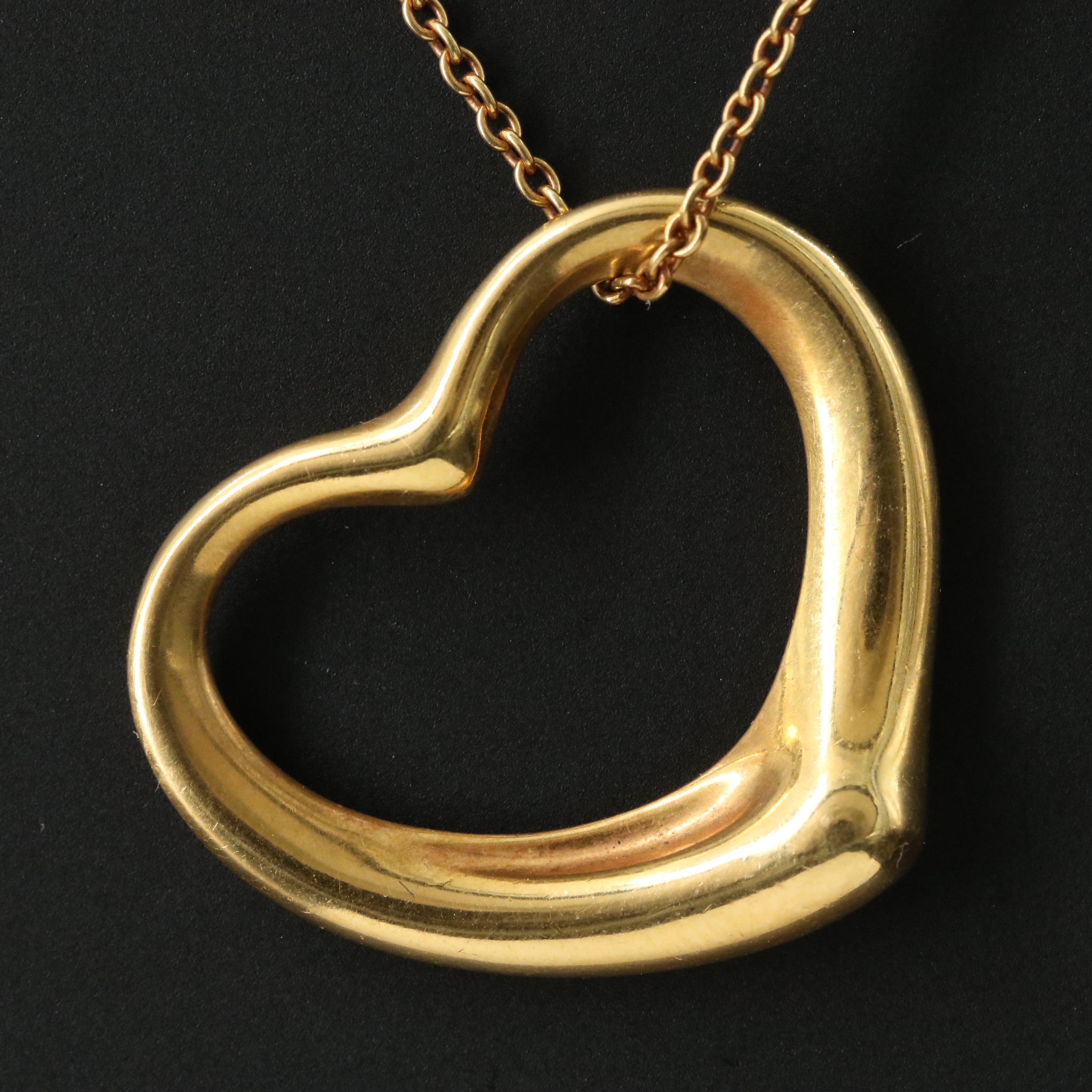 Elsa Peretti for Tiffany & Co. Open Heart 18K Pendant Necklace