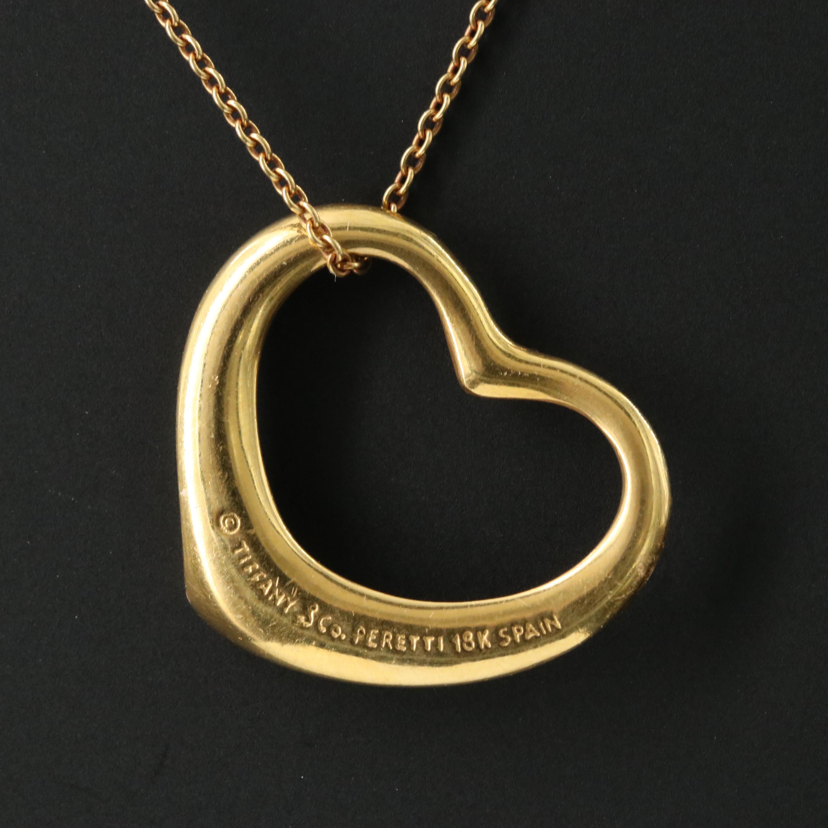 Elsa Peretti for Tiffany & Co. Open Heart 18K Pendant Necklace