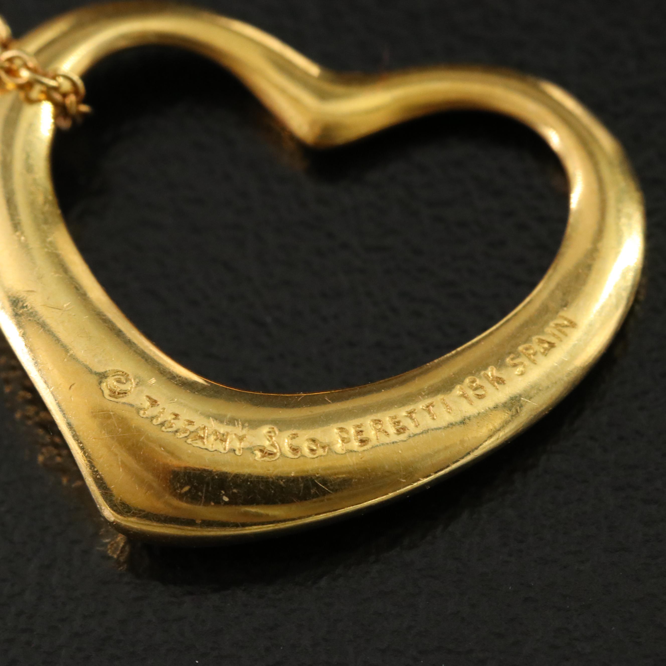 Elsa Peretti for Tiffany & Co. Open Heart 18K Pendant Necklace