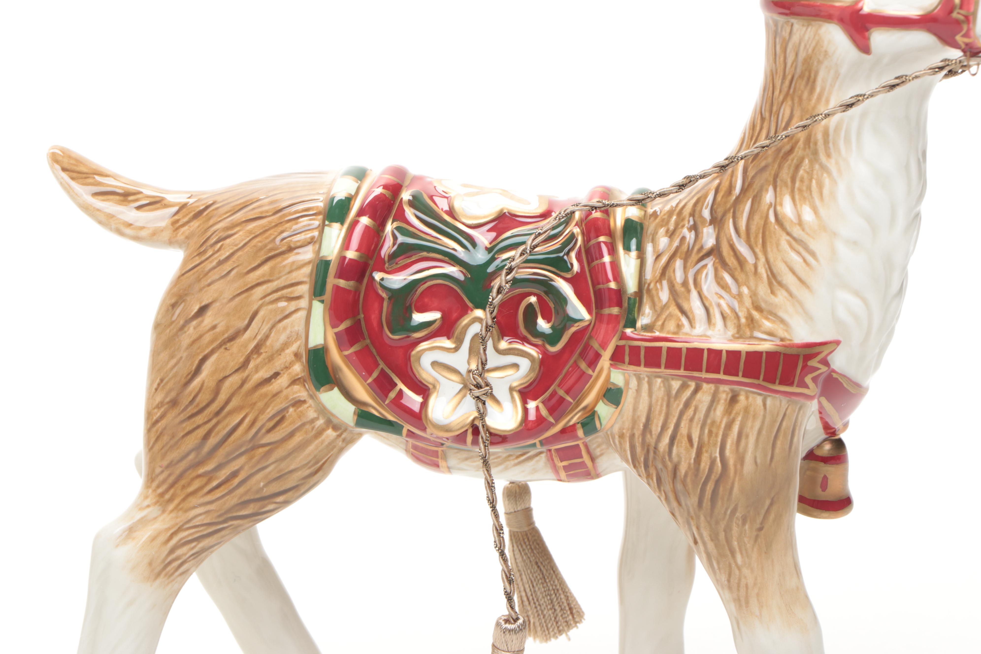Fitz & Floyd "Christmas Tidings" Ceramic Reindeer Figurines