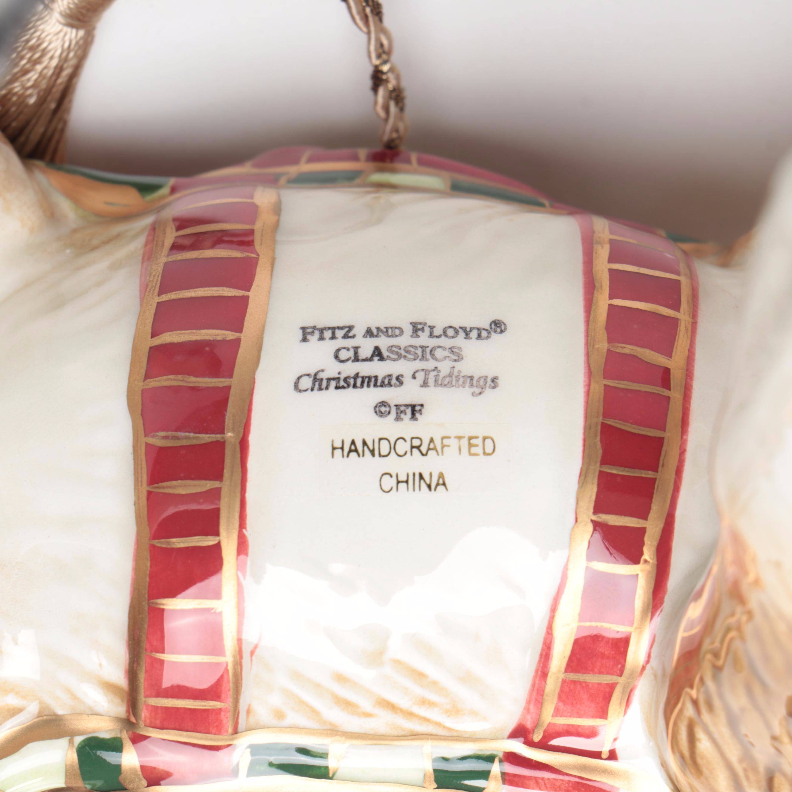 Fitz & Floyd "Christmas Tidings" Ceramic Reindeer Figurines