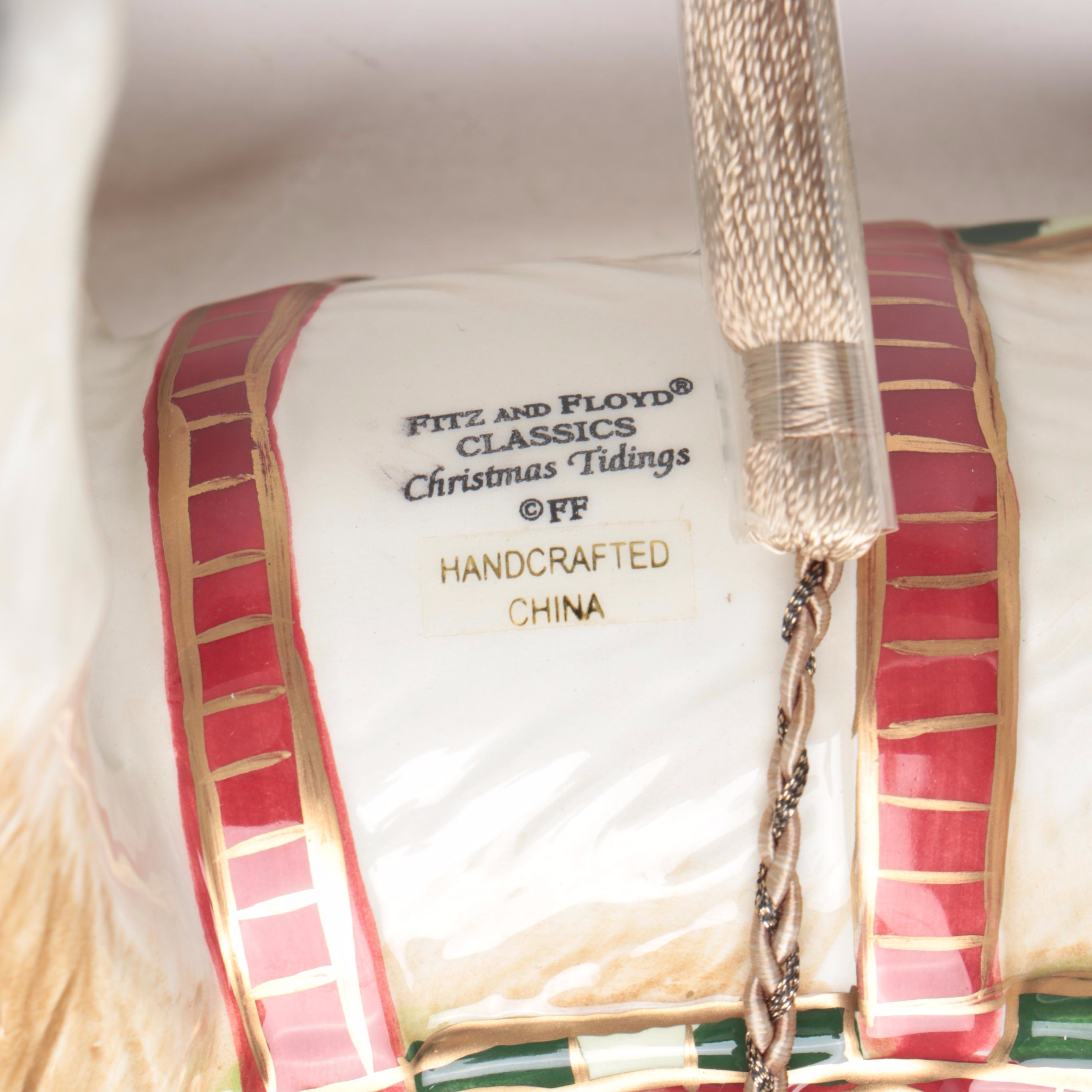 Fitz & Floyd "Christmas Tidings" Ceramic Reindeer Figurines