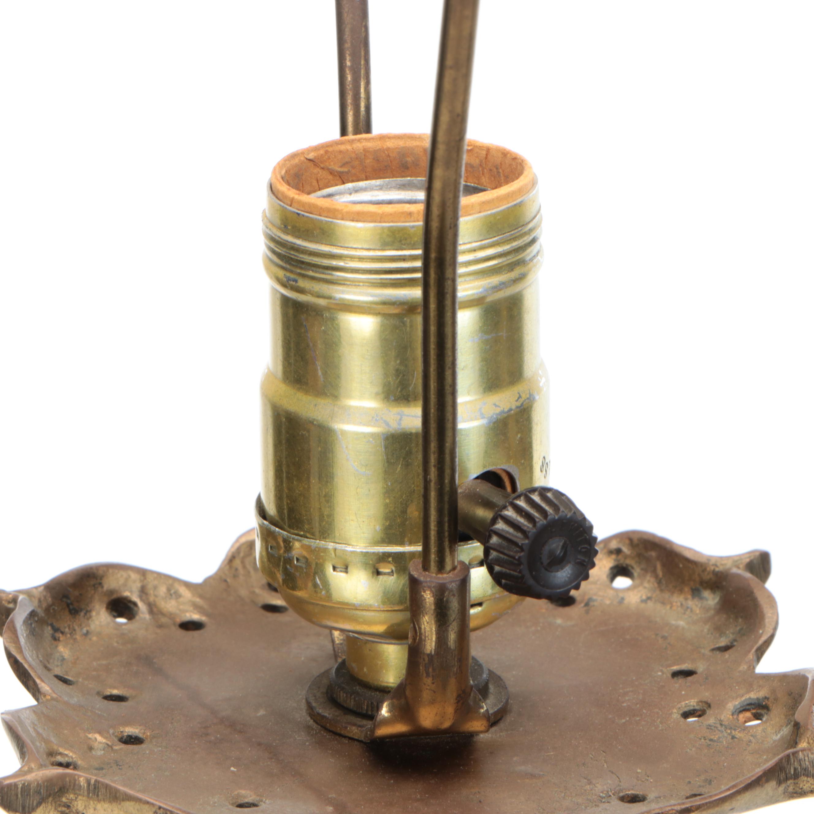 James Mont Style Asian Cast Gilt Metal Openwork Pricket Table Lamps, Mid-20th C