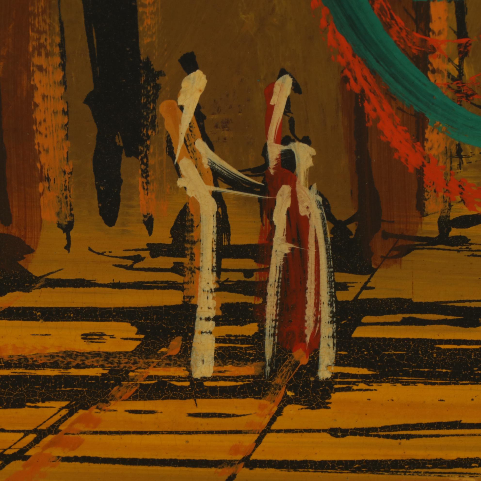 Van Gaard Architectural Oil Painting, Late 20th Century