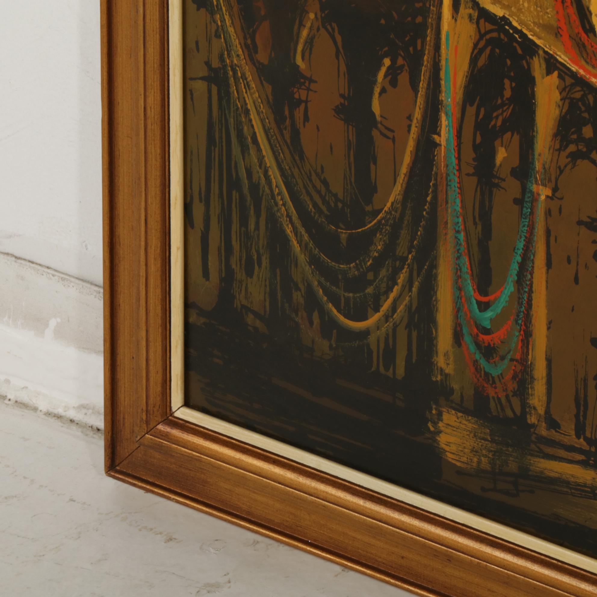 Van Gaard Architectural Oil Painting, Late 20th Century