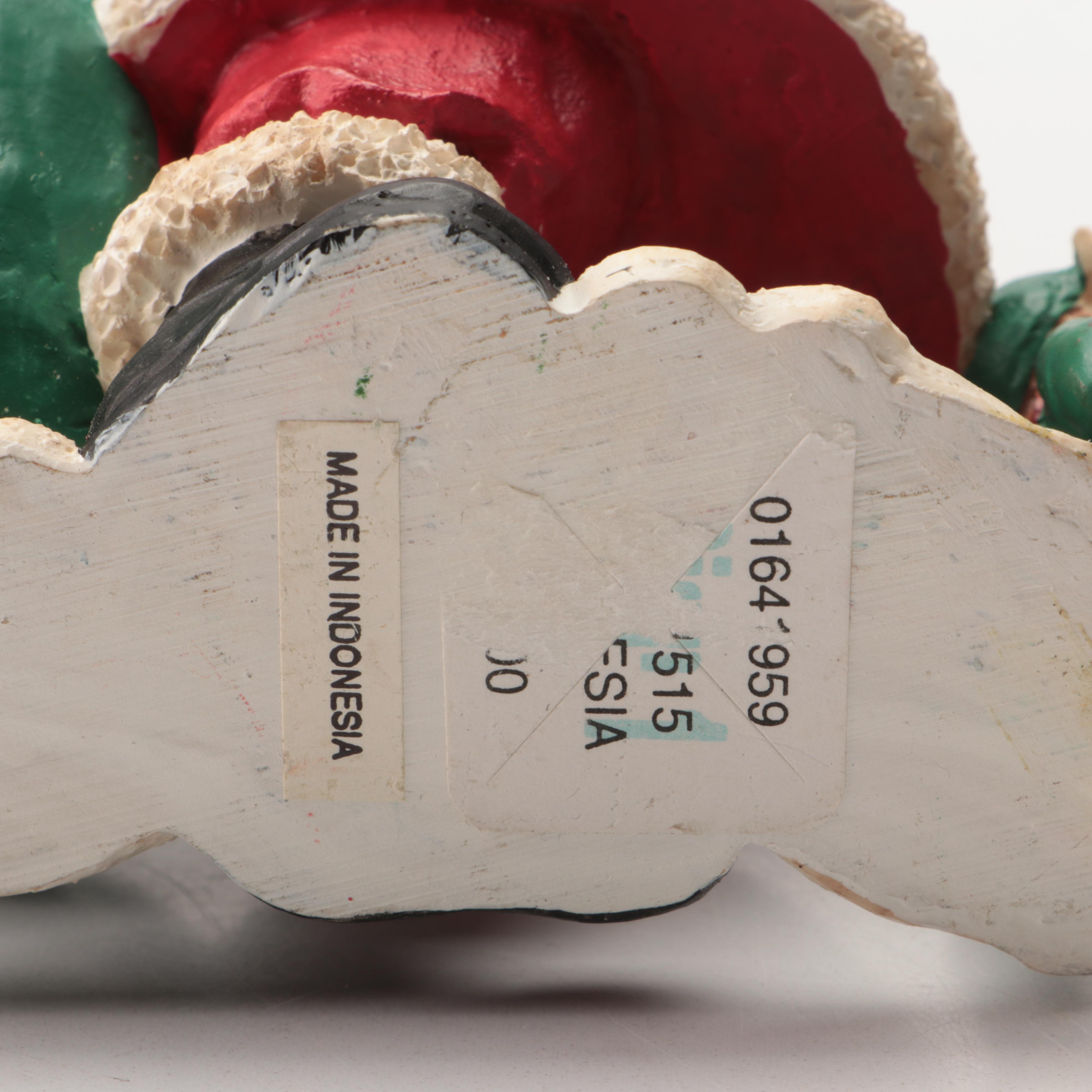 Mikasa Winter Scene Porcelain Box with Santa Figurine and Other Christmas Decor