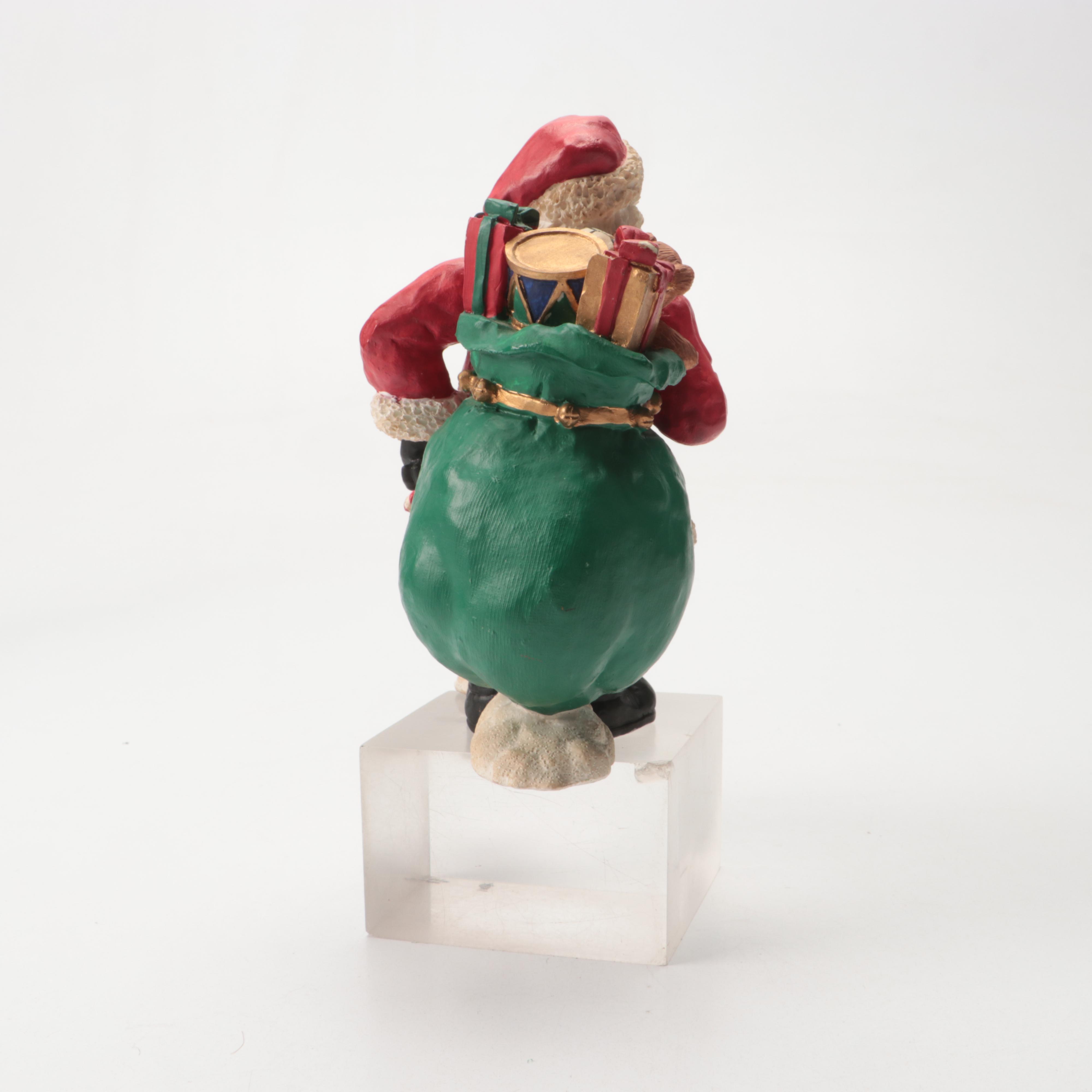 Mikasa Winter Scene Porcelain Box with Santa Figurine and Other Christmas Decor