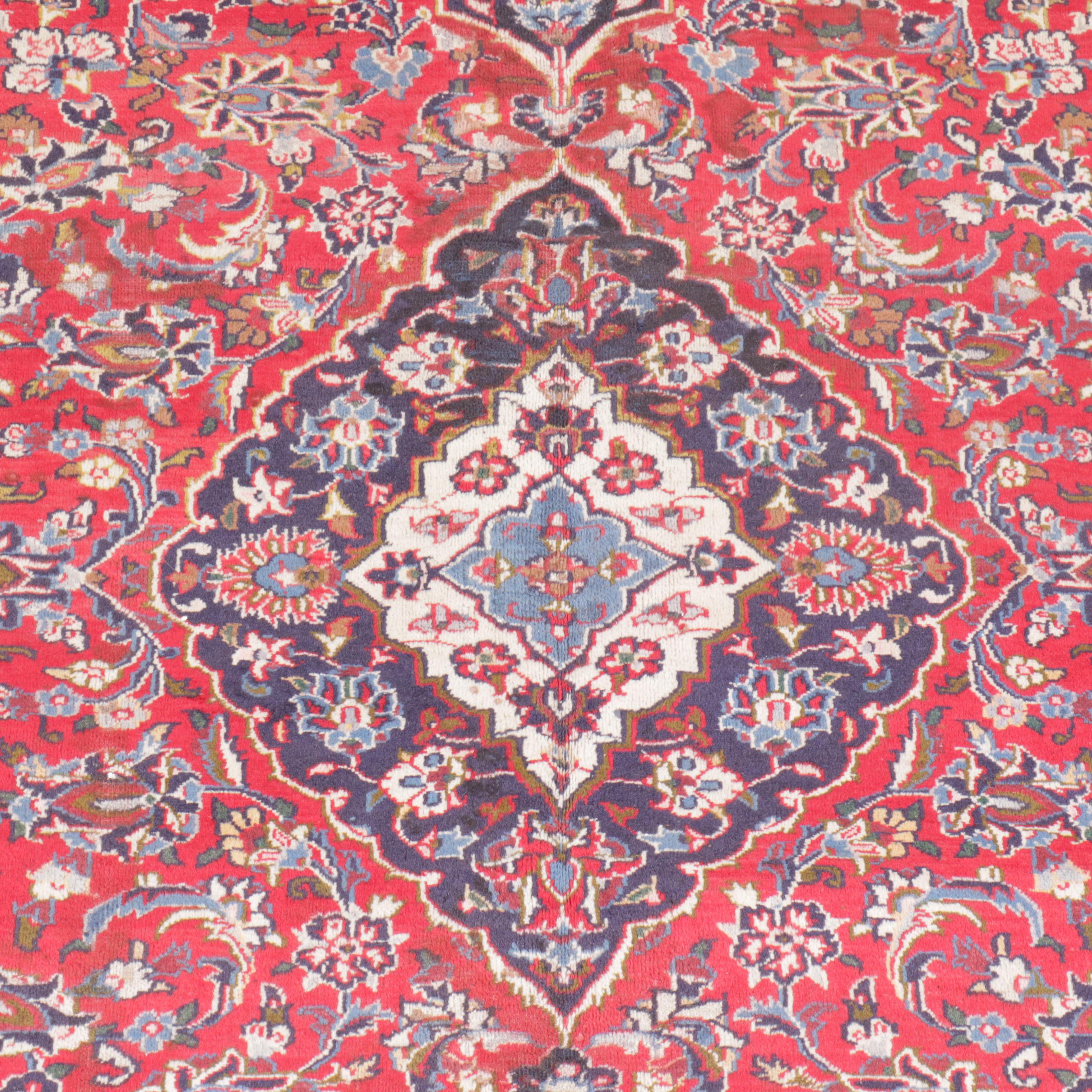 6'7 x 9'4 Hand-Knotted Persian Kashan Area Rug