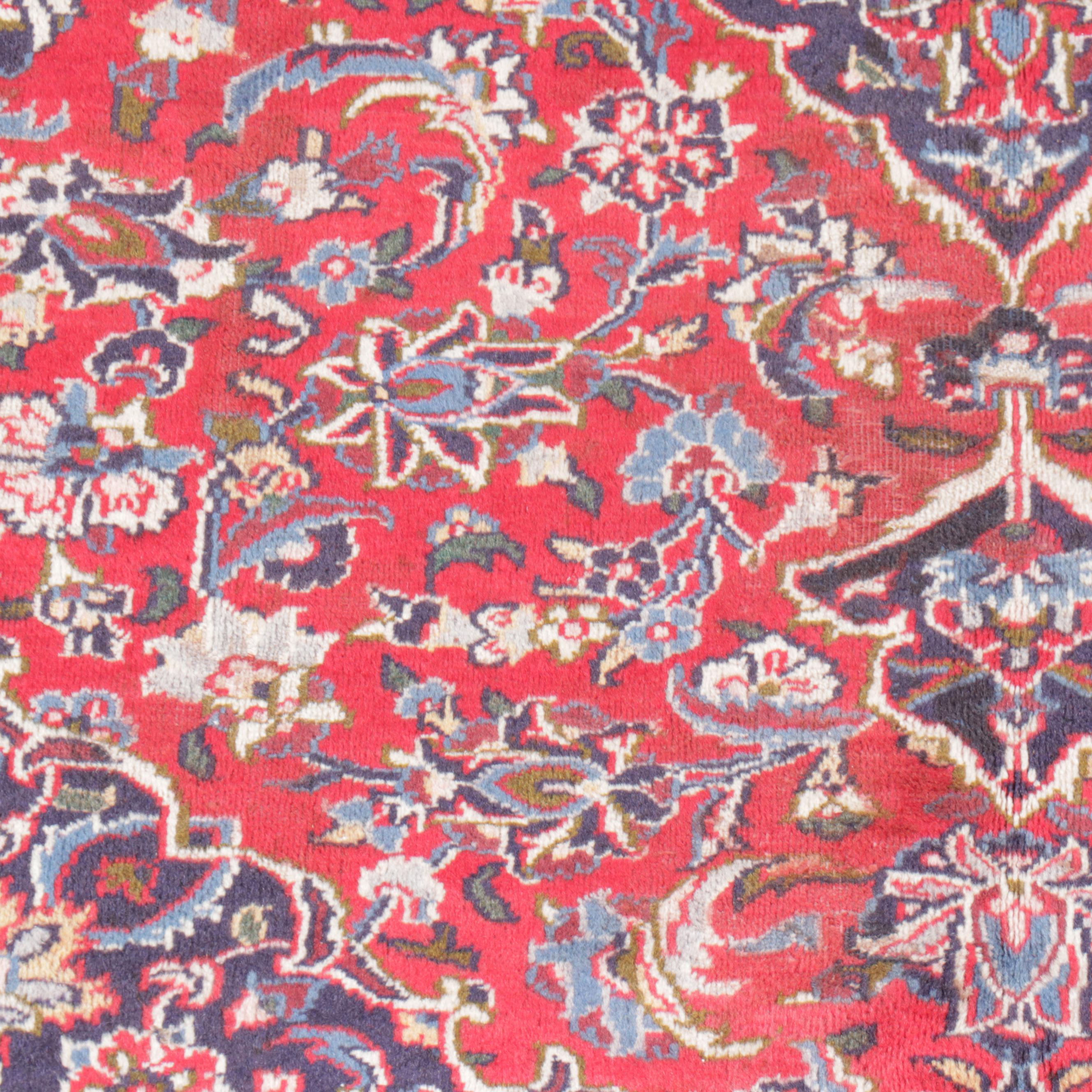 6'7 x 9'4 Hand-Knotted Persian Kashan Area Rug