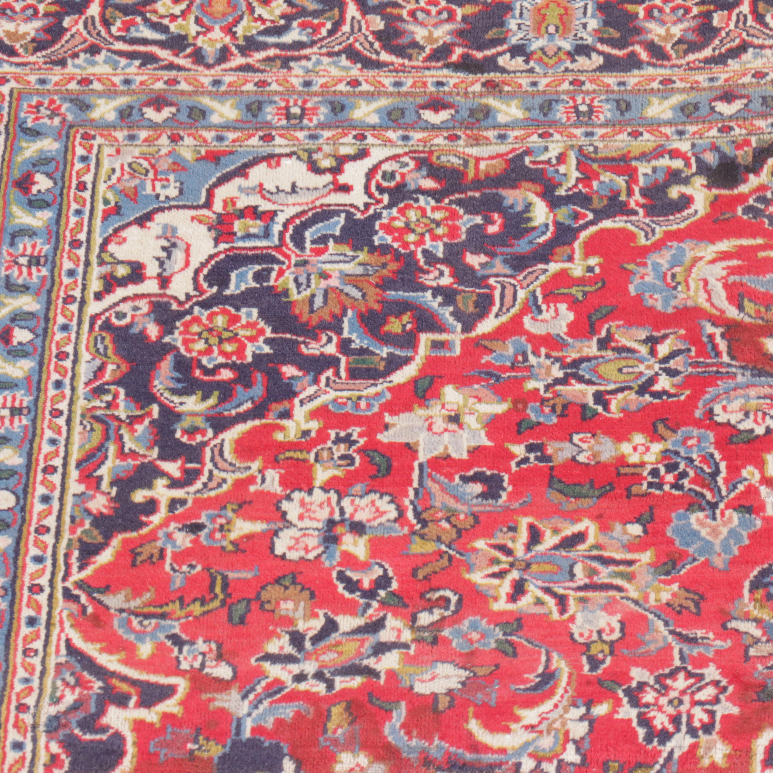6'7 x 9'4 Hand-Knotted Persian Kashan Area Rug