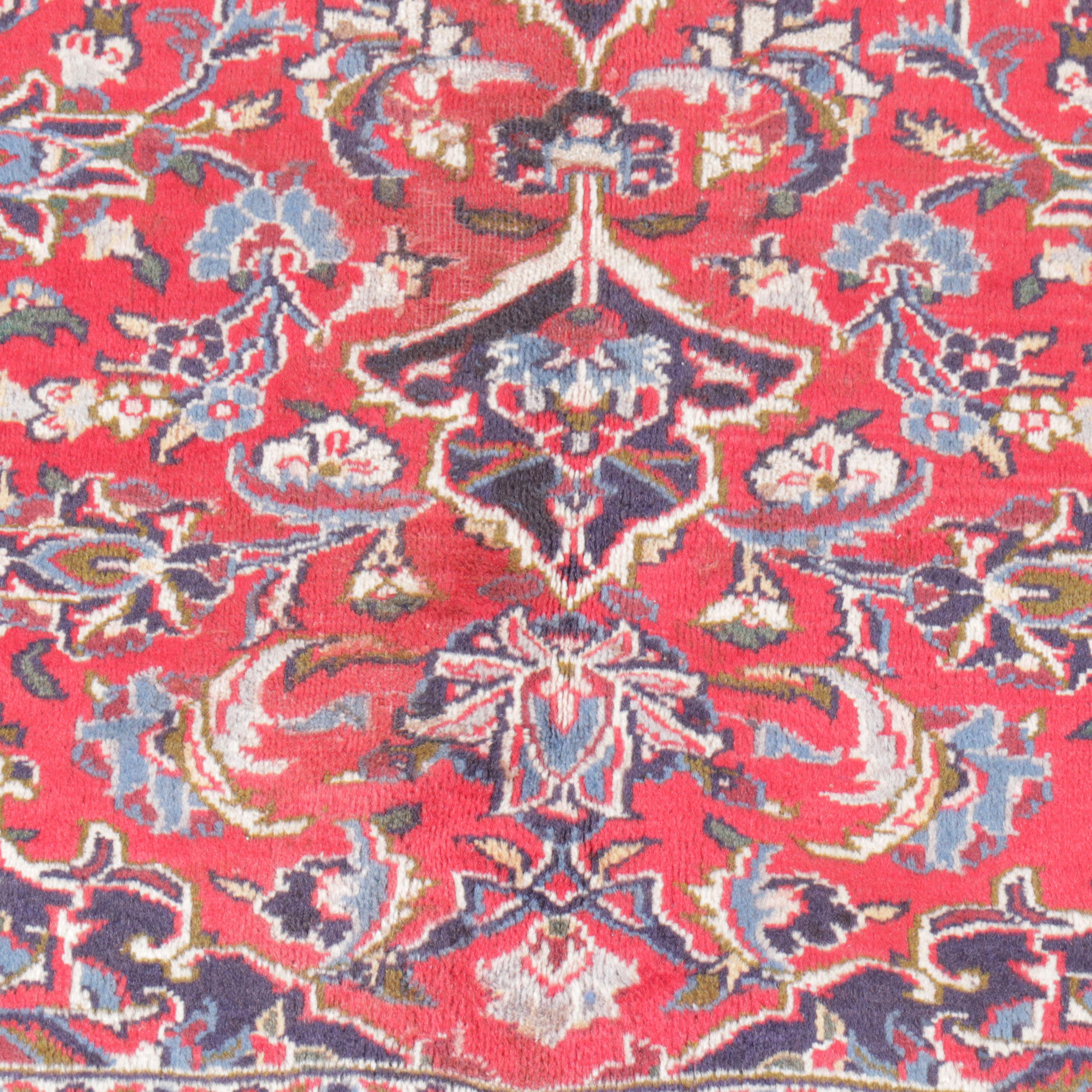 6'7 x 9'4 Hand-Knotted Persian Kashan Area Rug