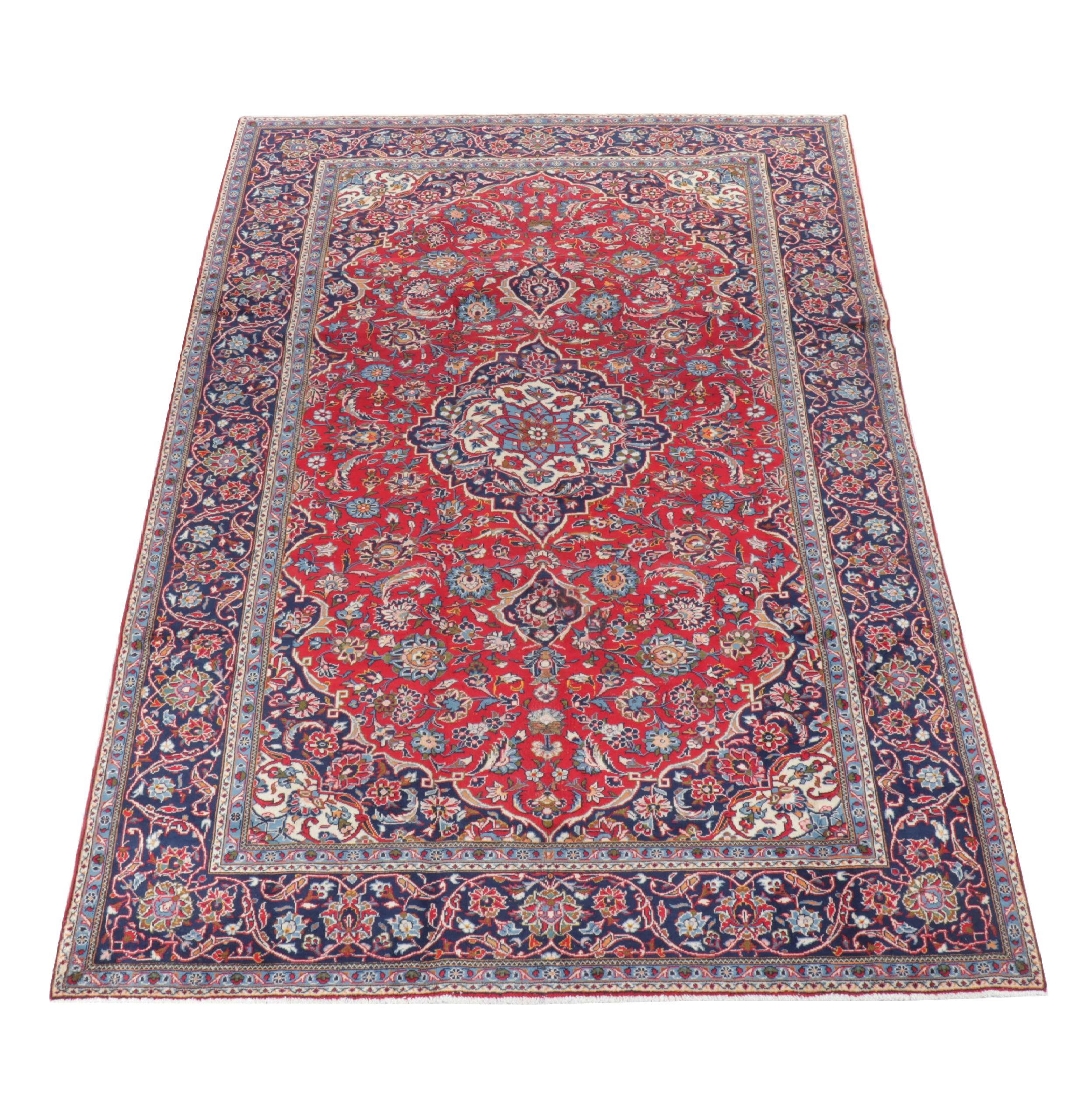 7'9 x 11'11 Hand-Knotted Persian Kashan Area Rug