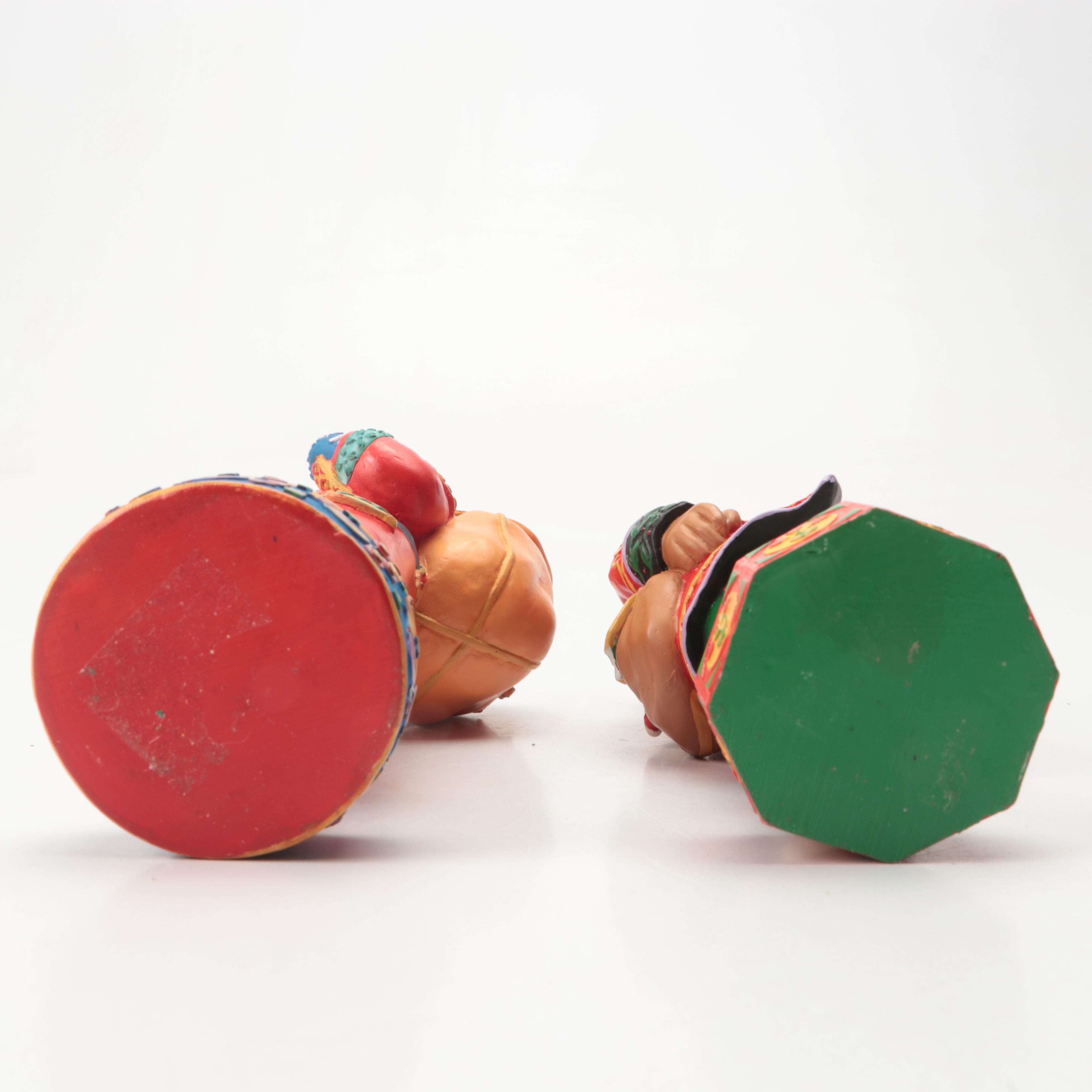 Russian Hand-Carved Folk Art Grandfather Frost with Santa Collection