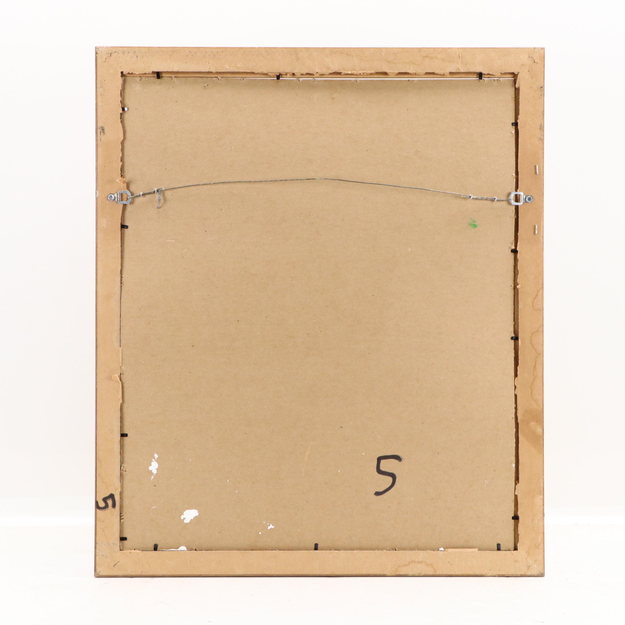 Peter Keil Abstract Portrait Acrylic Painting, Late 20th Century