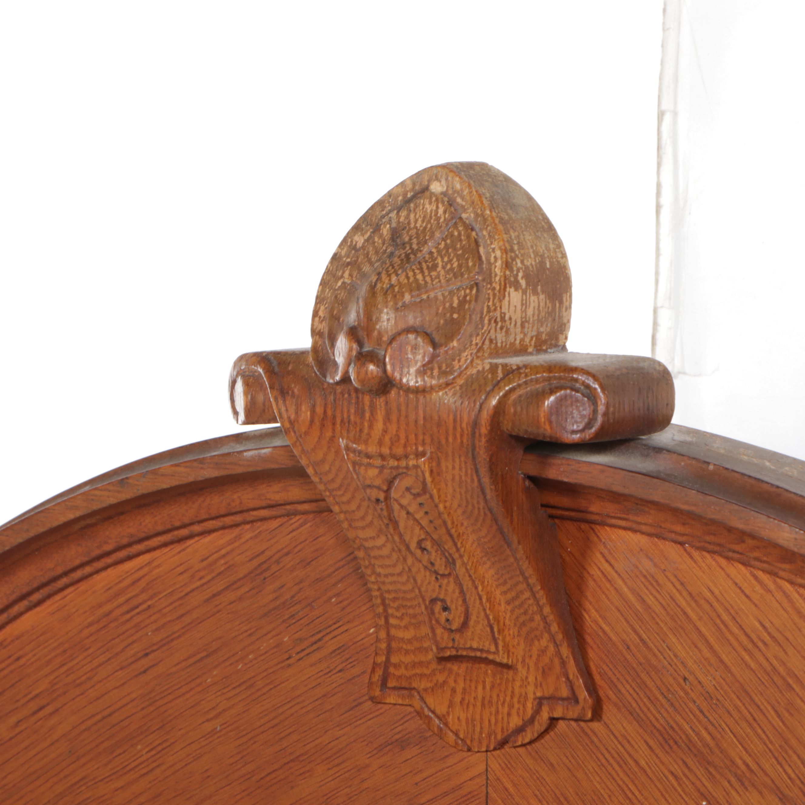 Victorian Marble Top Burl Wood and Oak Dresser with Mirror, 19th Century