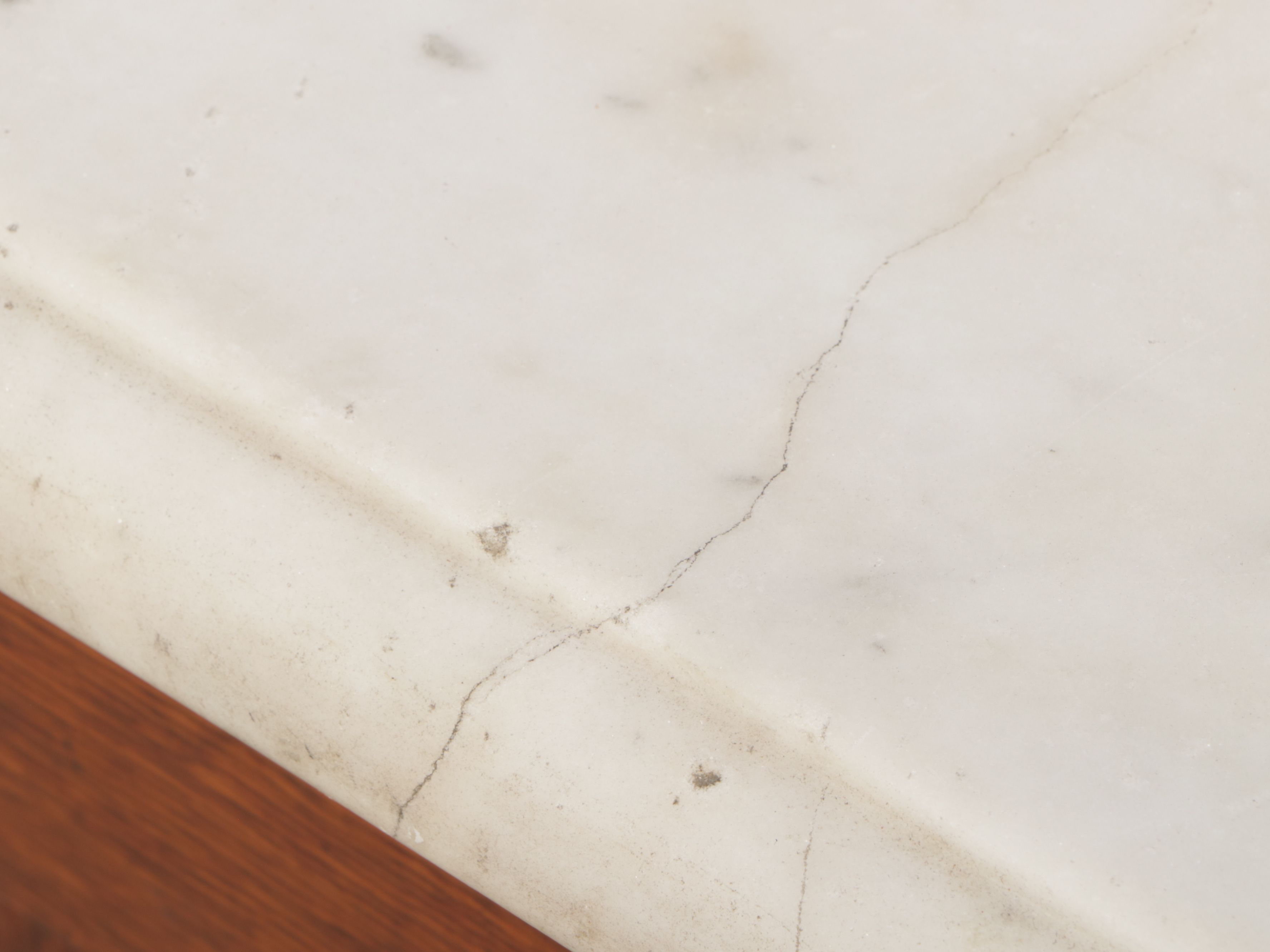 Victorian Marble Top Burl Wood and Oak Dresser with Mirror, 19th Century