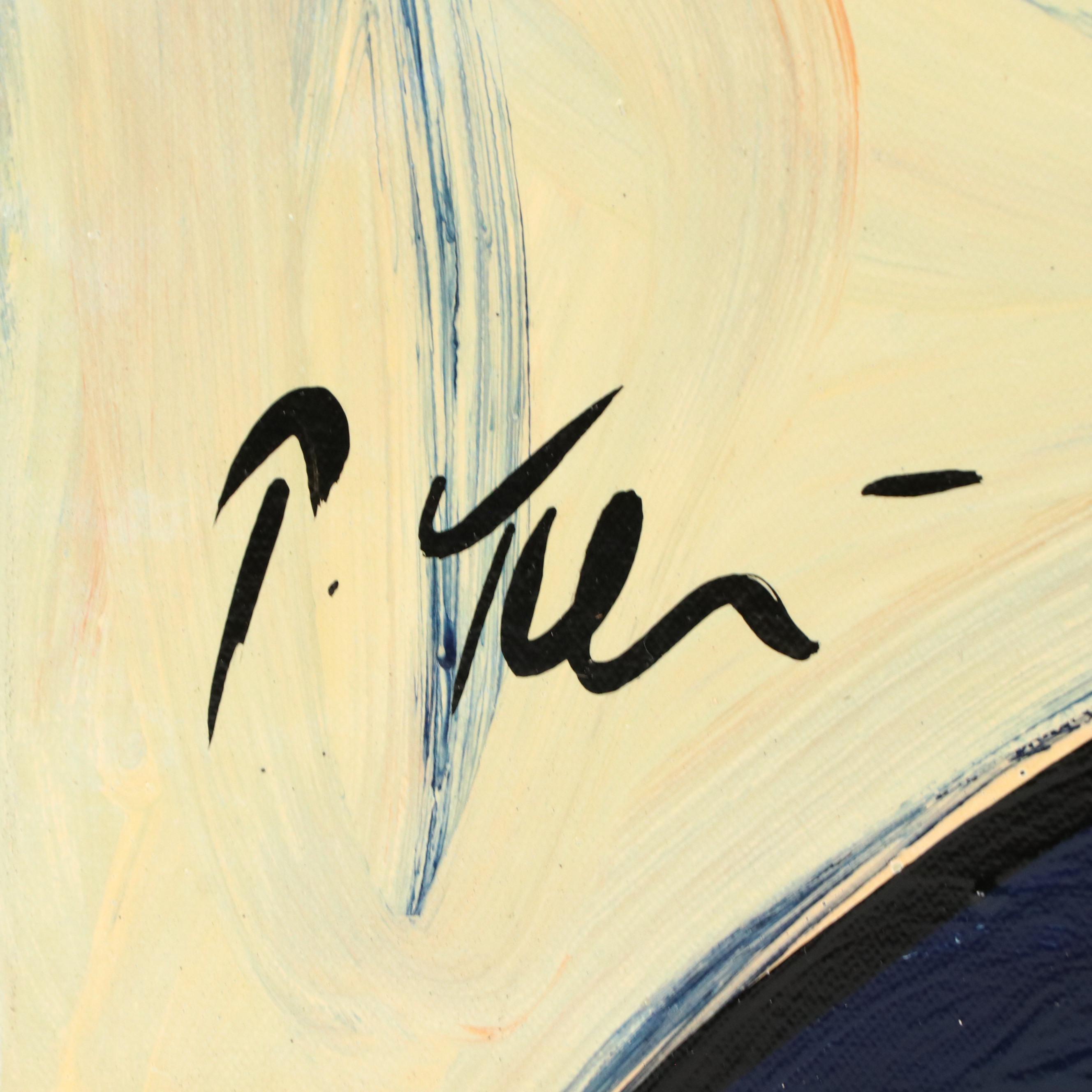 Peter Keil Abstract Portrait Acrylic Painting "Picasso Face"