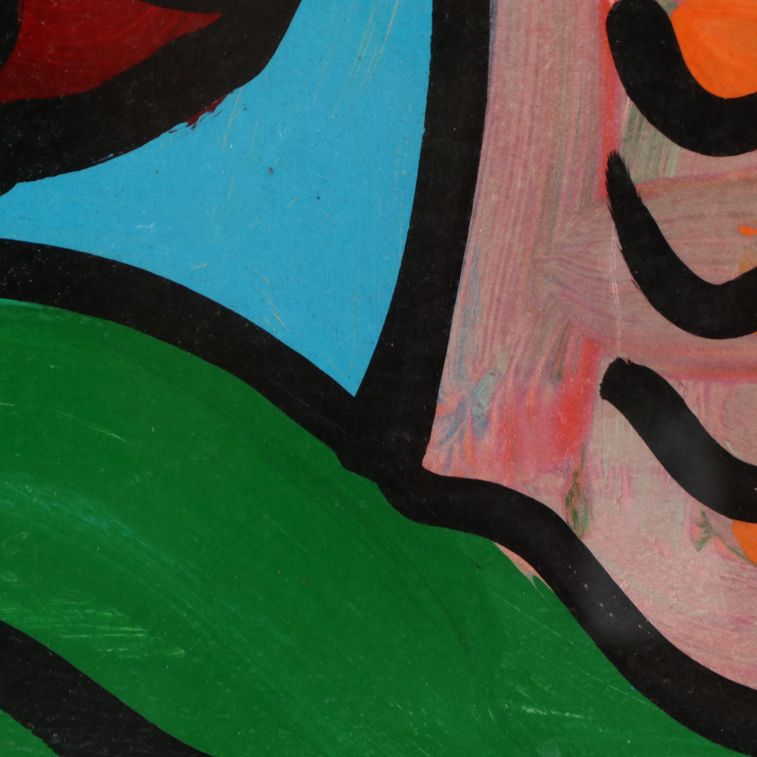 Peter Keil Stylized Floral Still Life Acrylic Painting