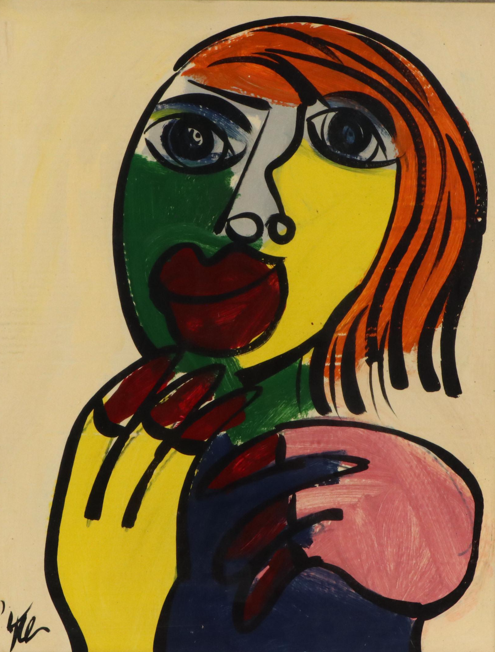 Peter Keil Abstract Portrait Acrylic Painting