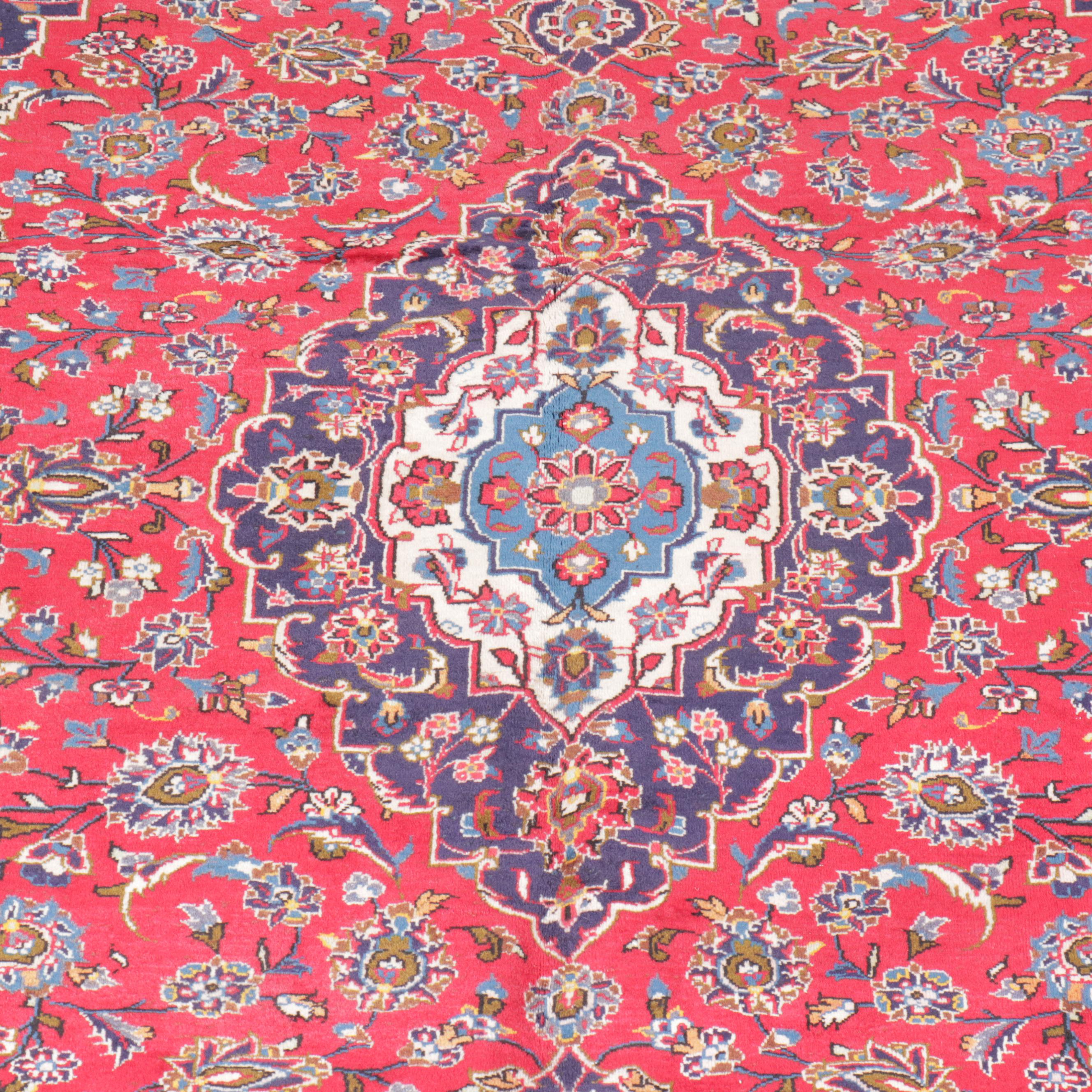 6'6 x 9'5 Hand-Knotted Persian Kashan Area Rug