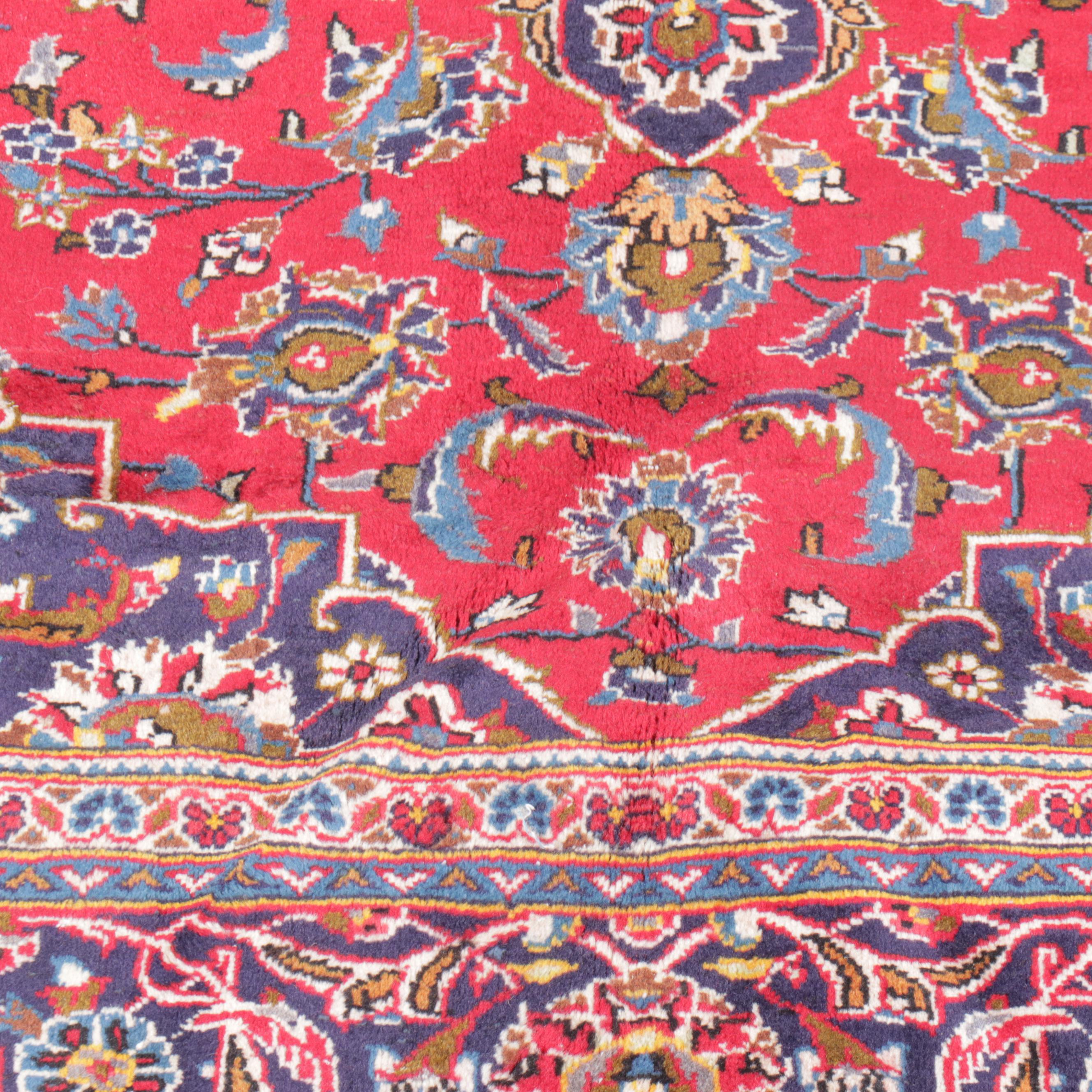 6'6 x 9'5 Hand-Knotted Persian Kashan Area Rug