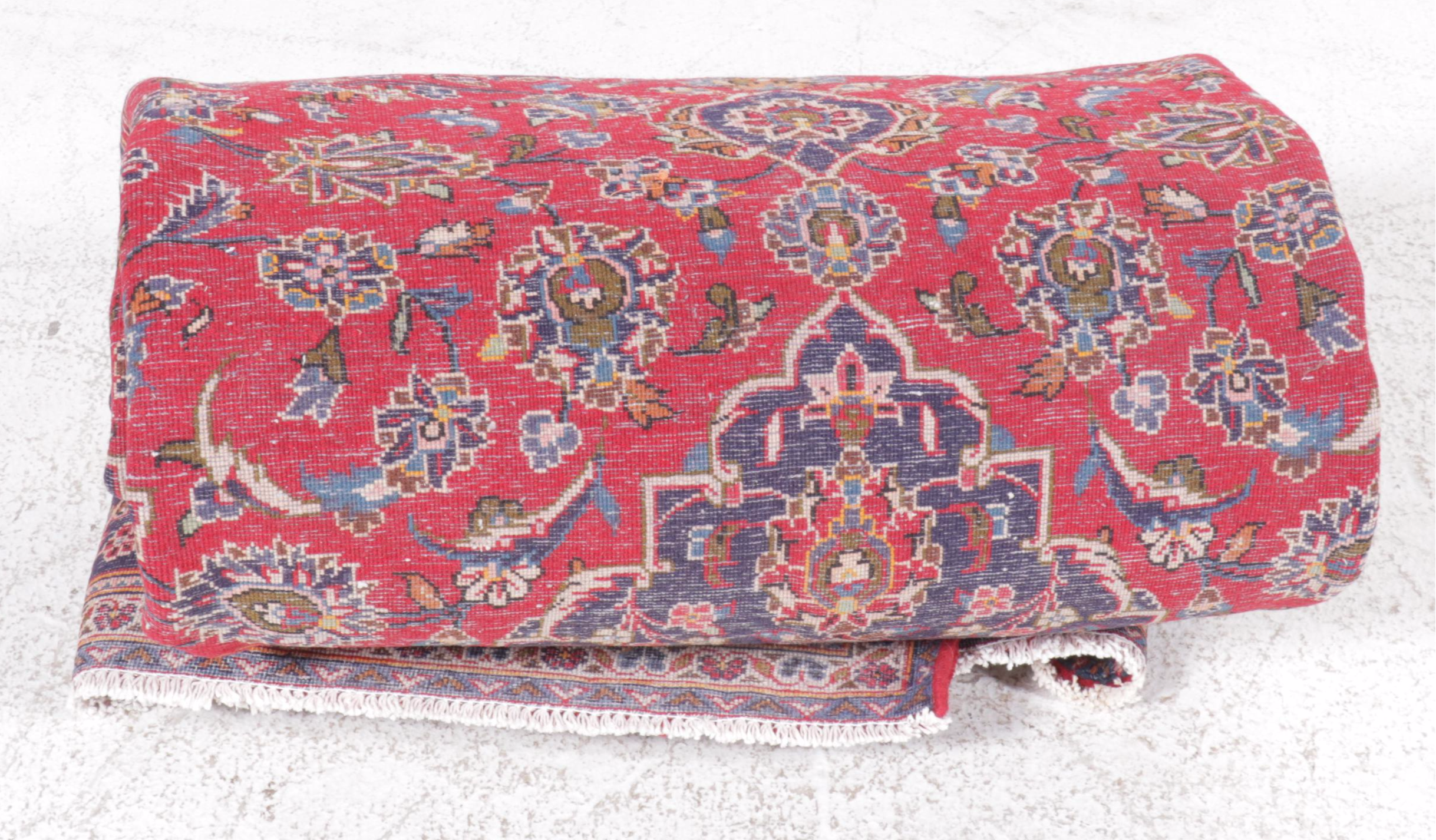 6'6 x 9'5 Hand-Knotted Persian Kashan Area Rug