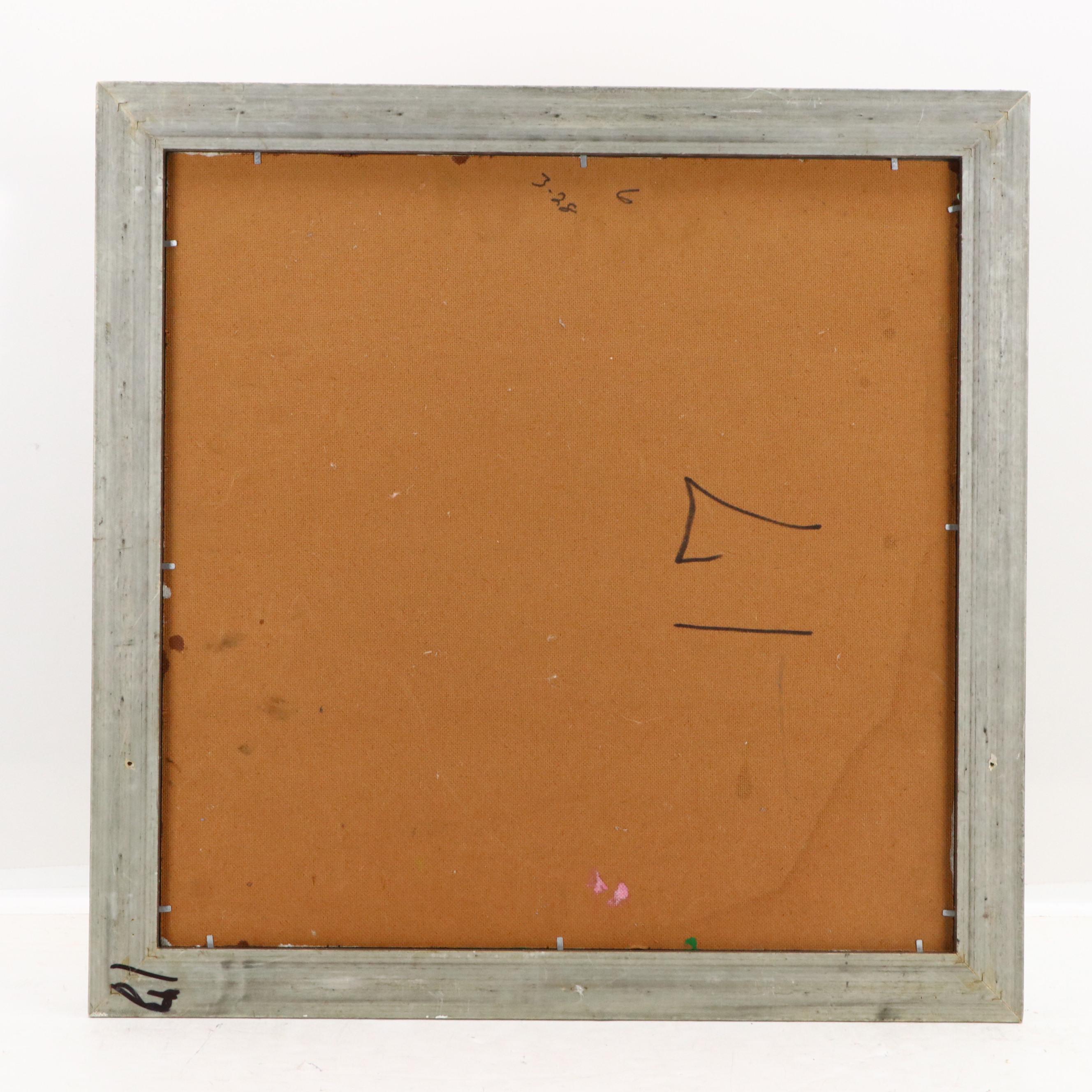 Peter Keil Abstract Portrait Acrylic Painting, Late 20th Century