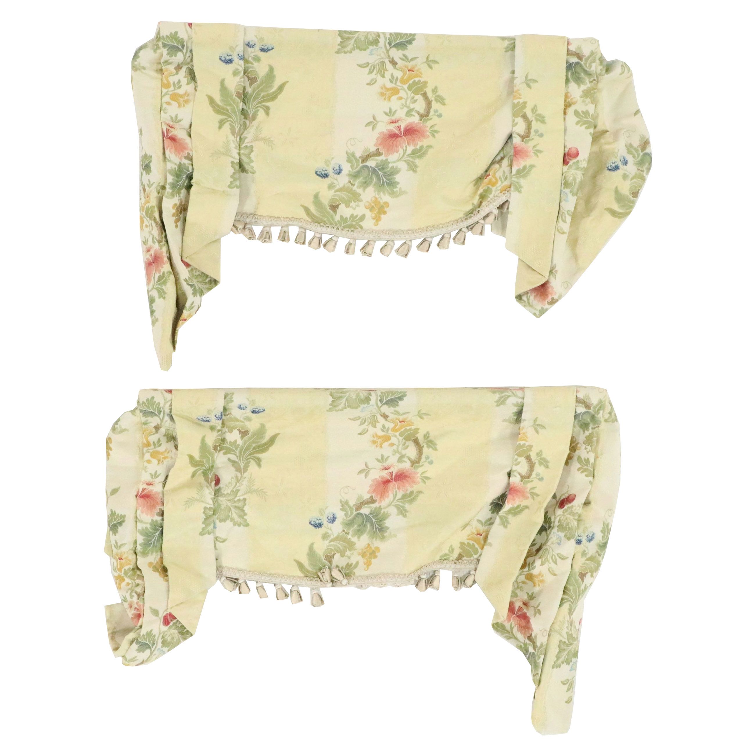 Scalamandre Silk Lampas Custom Window Valance Pair