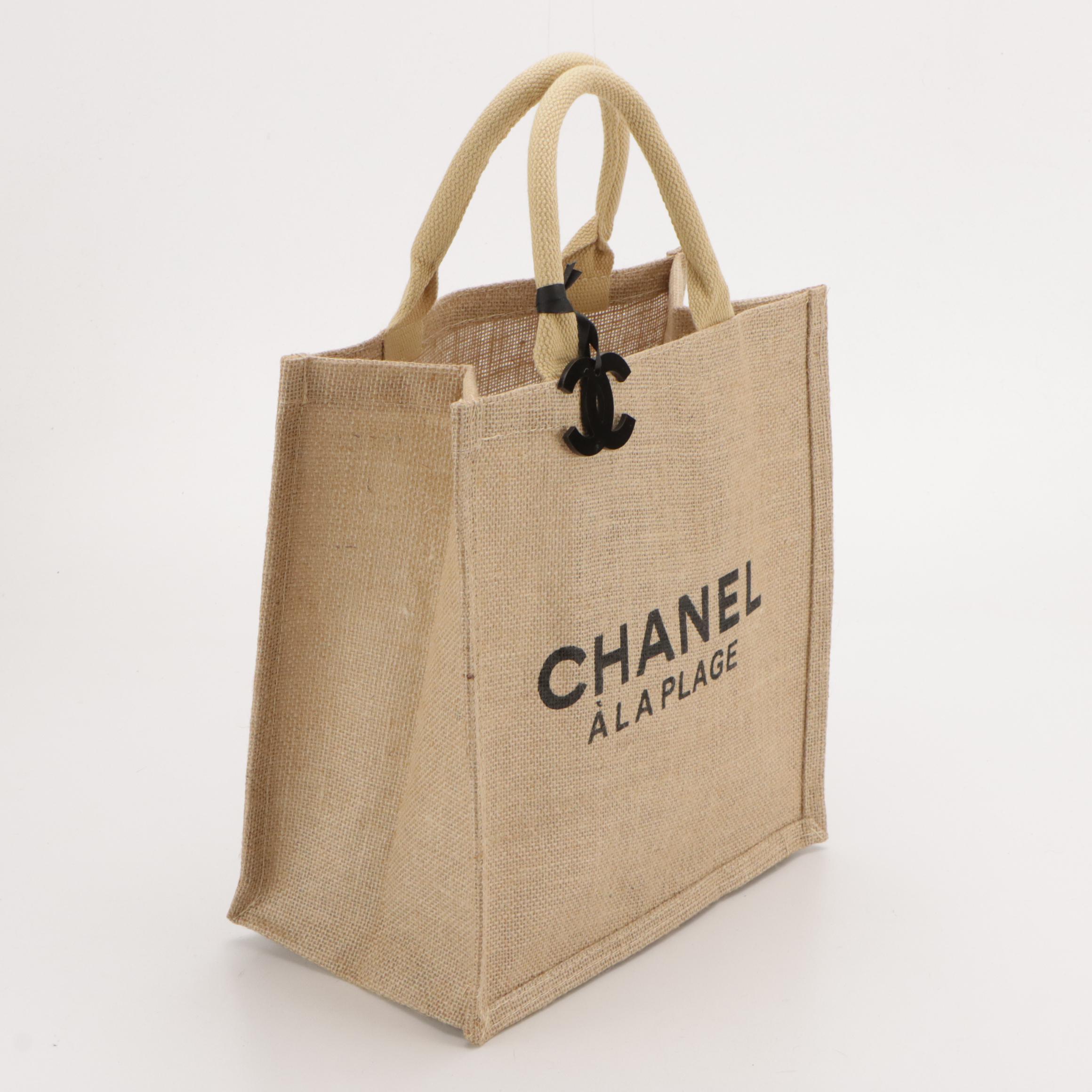 Chanel À La Plage Event Promotional Tote in Burlap