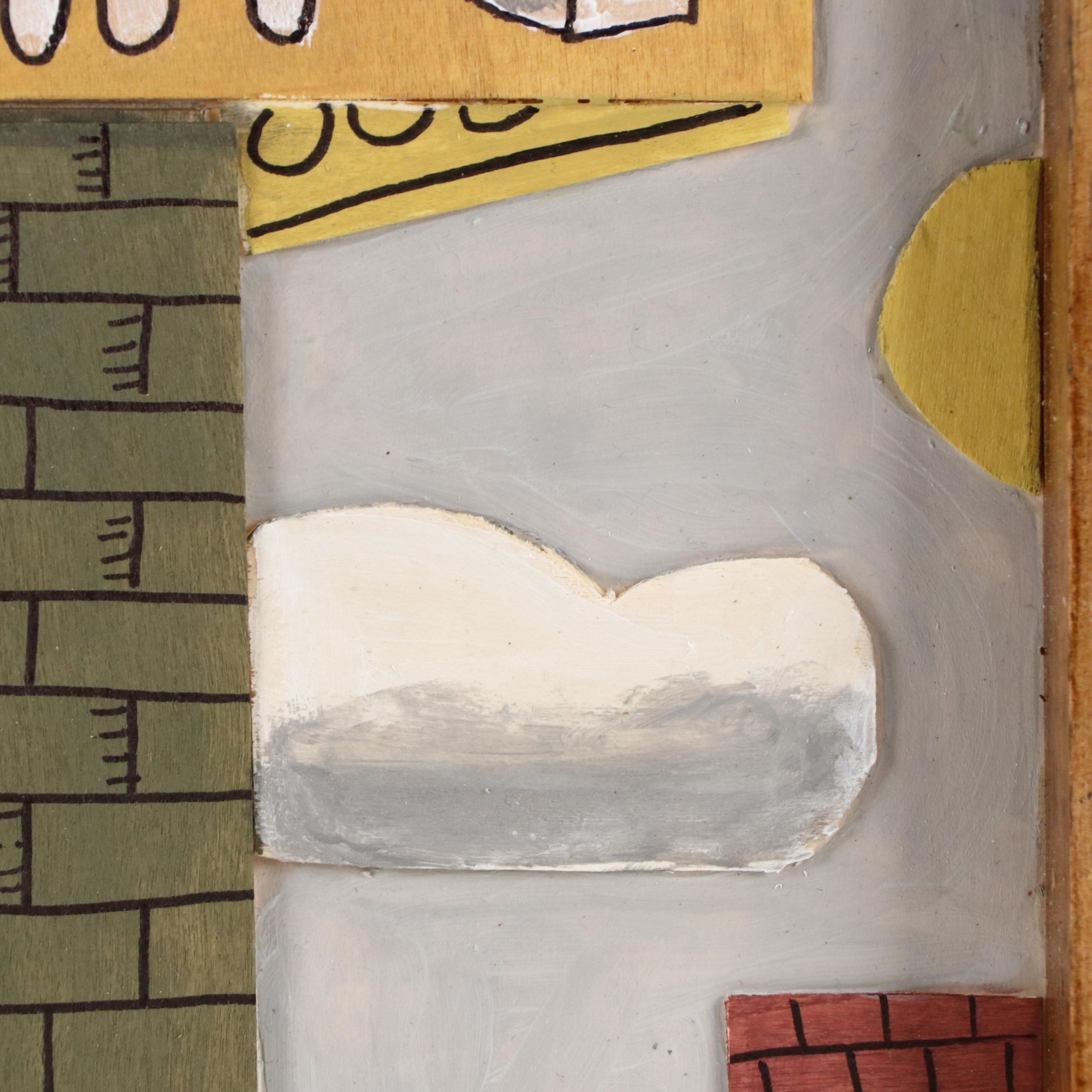 Aaron Wooten Stylized Dimensional Figural Acrylic Painting "Laundry," 2025