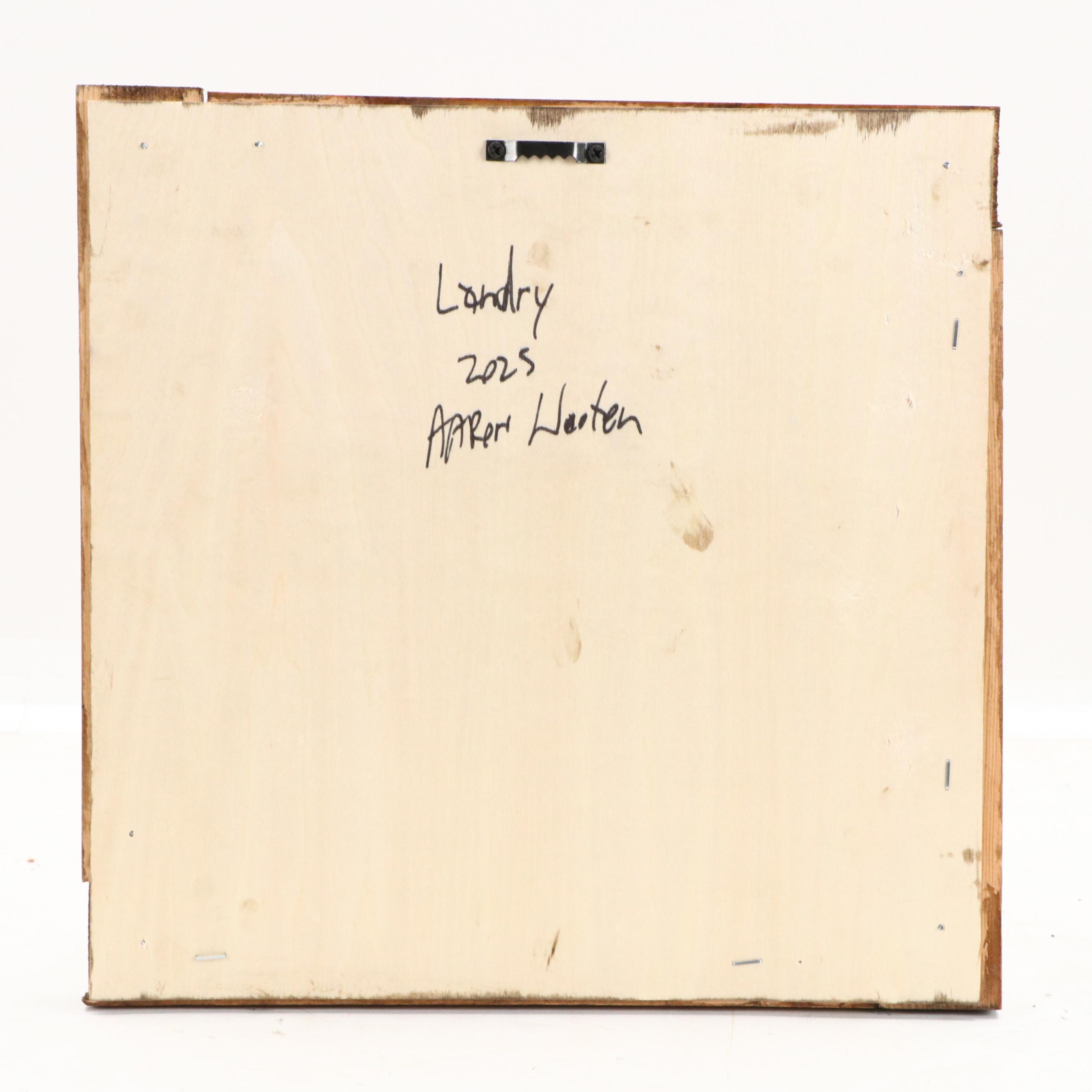 Aaron Wooten Stylized Dimensional Figural Acrylic Painting "Laundry," 2025