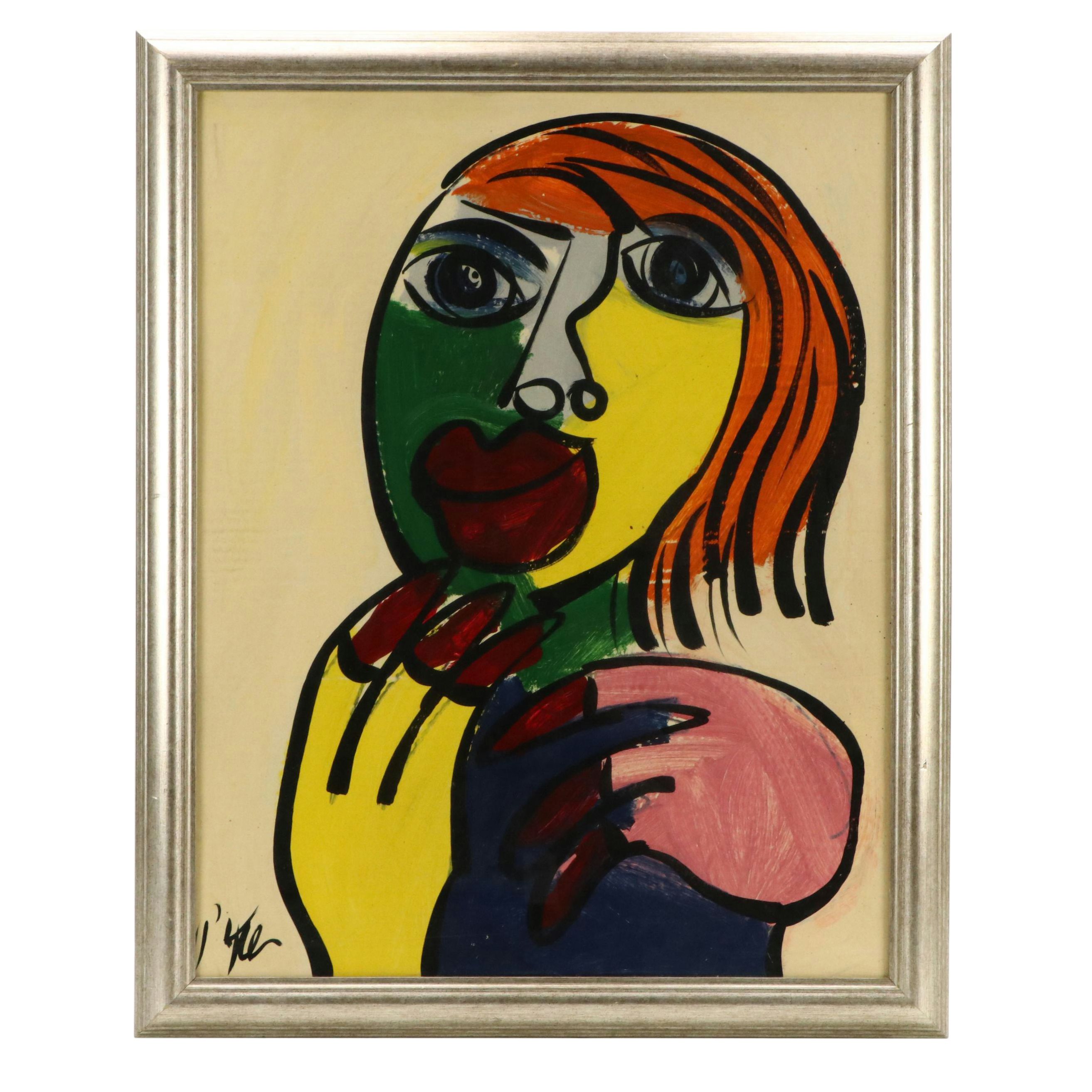 Peter Keil Abstract Portrait Acrylic Painting