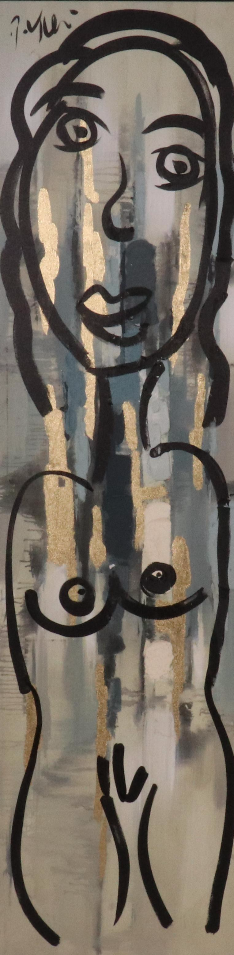 Peter Keil Abstract Nude Portrait Acrylic Painting