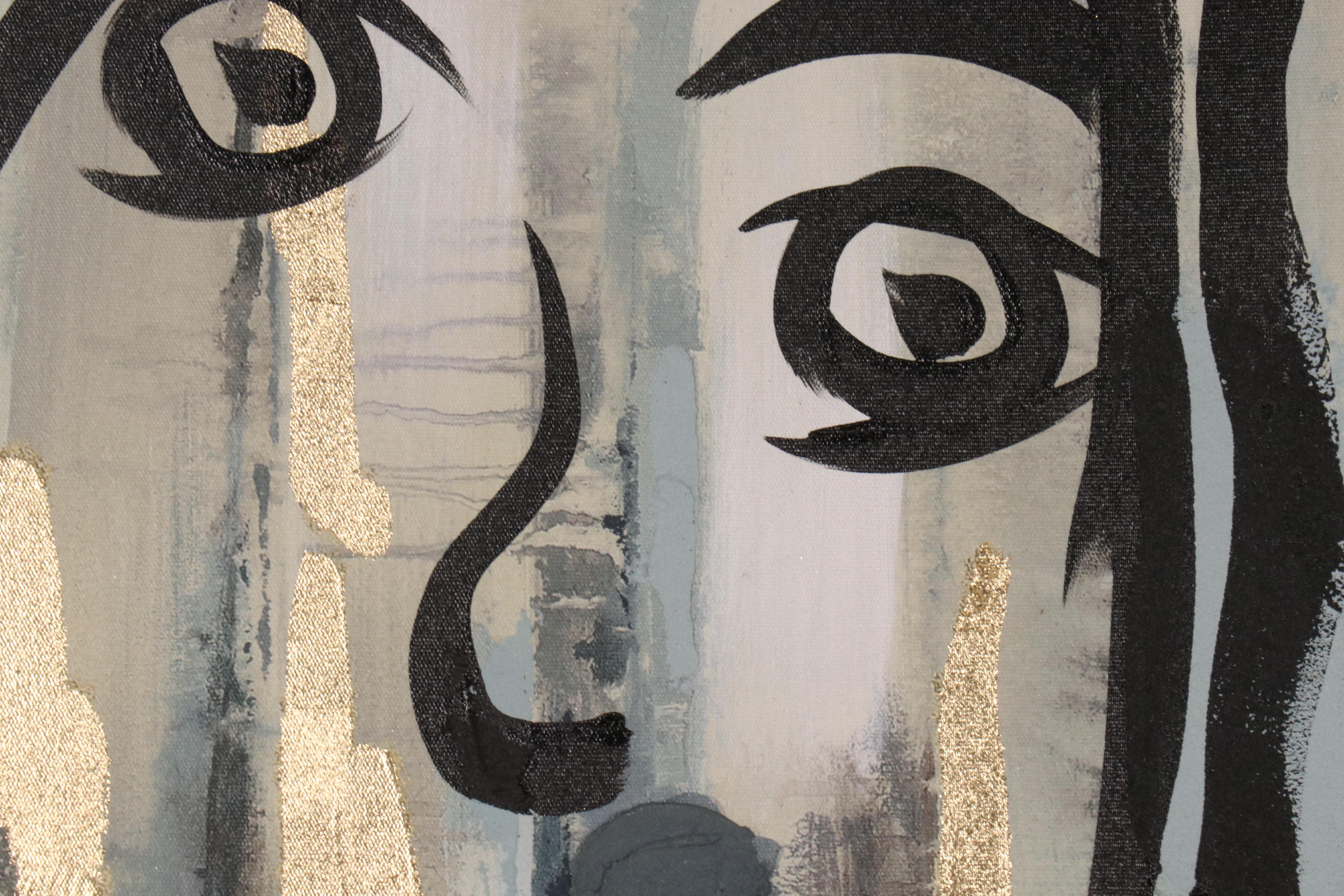 Peter Keil Abstract Nude Portrait Acrylic Painting