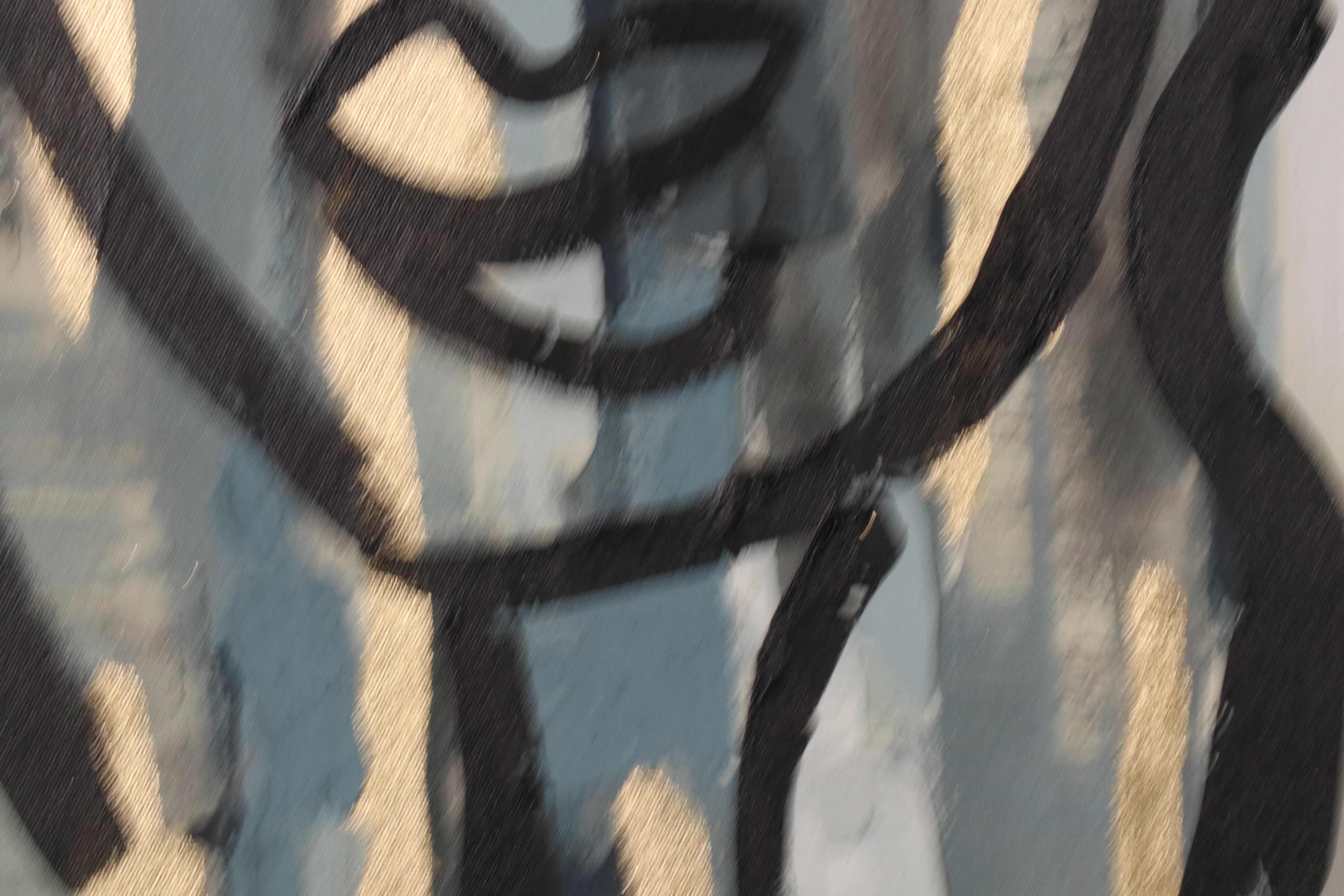 Peter Keil Abstract Nude Portrait Acrylic Painting