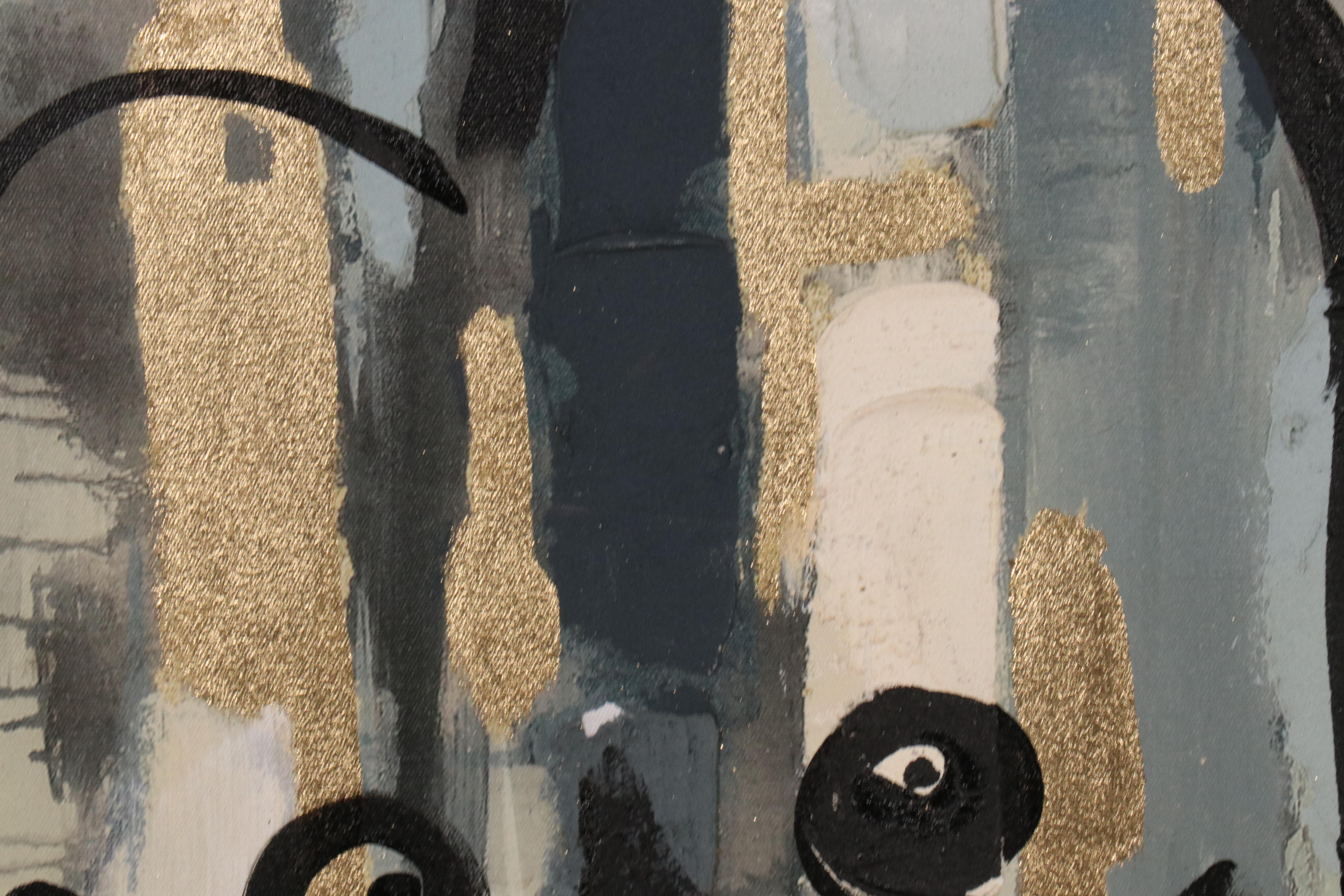 Peter Keil Abstract Nude Portrait Acrylic Painting